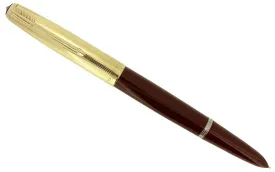 1948 PARKER 51 BURGUNDY AEROMETRIC FOUNTAIN PEN FINE/MEDIUM NIB RESTORED