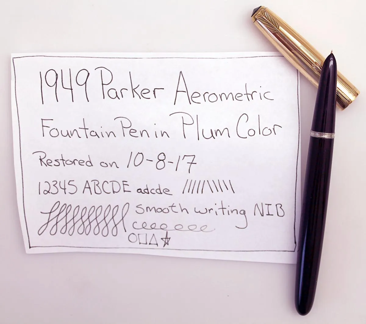 1949 PARKER 51 DEMI AEROMETRIC PLUM W/ GOLD FILLED CAP FOUNTAIN PEN RESTORED