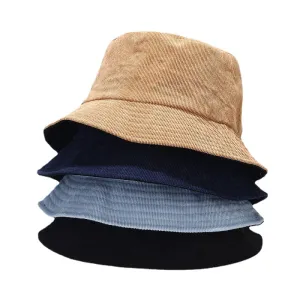 Autumn Winter Bucket Hat Solid Fisherman Hat Corduroy Sun Hat Reversible  Hip-Hip Cap Foldable Cheapu Hunting Hat Fishing Cap