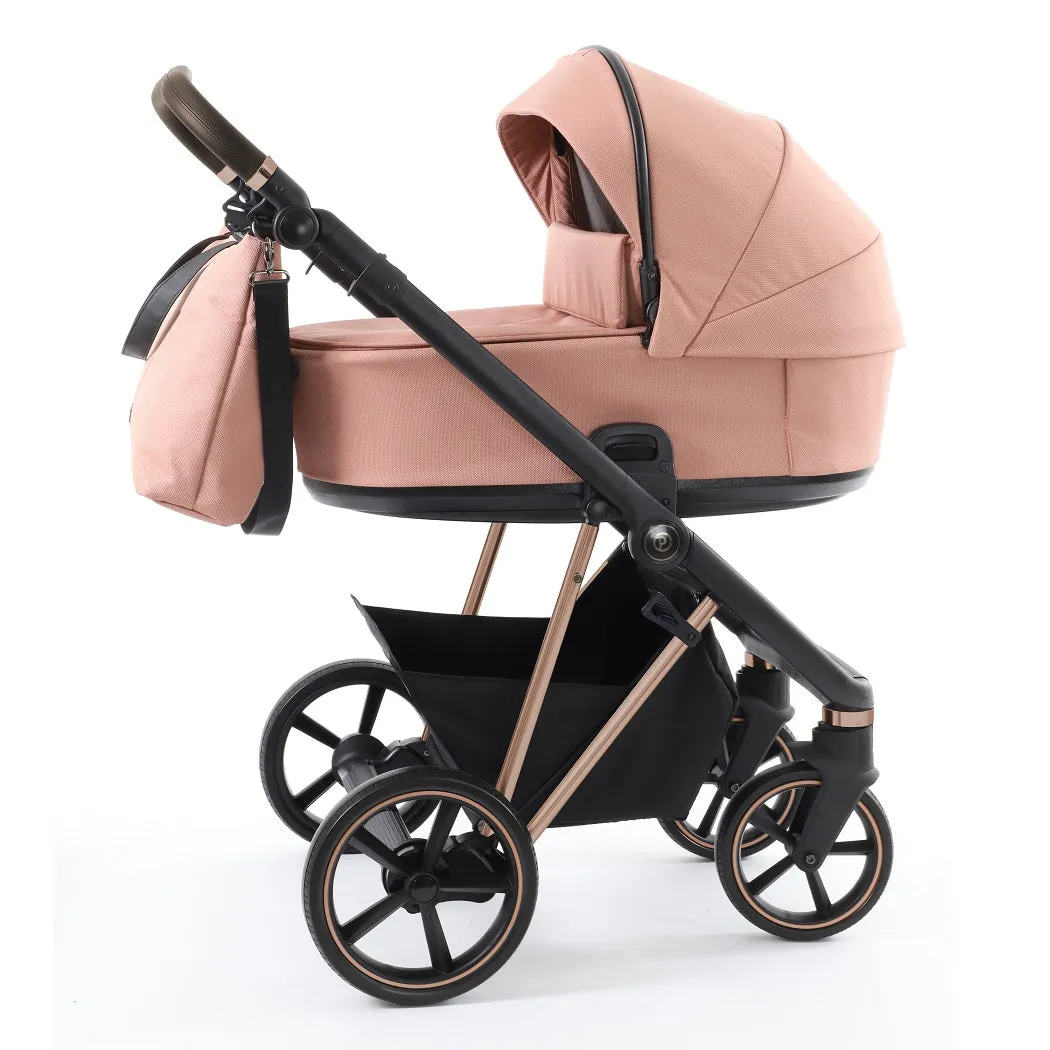 BabyStyle Prestige Vogue Pram Travel System (Copper/Brown/Coral) with Isofix Base