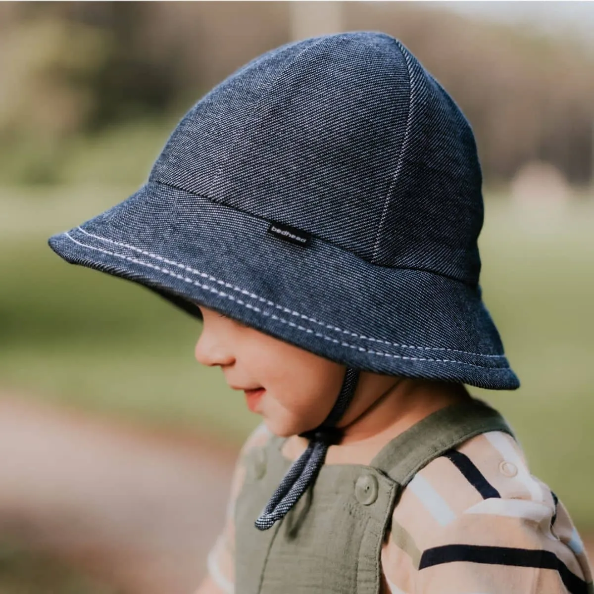 Bedhead Baby Bucket Hat with Strap - Denim