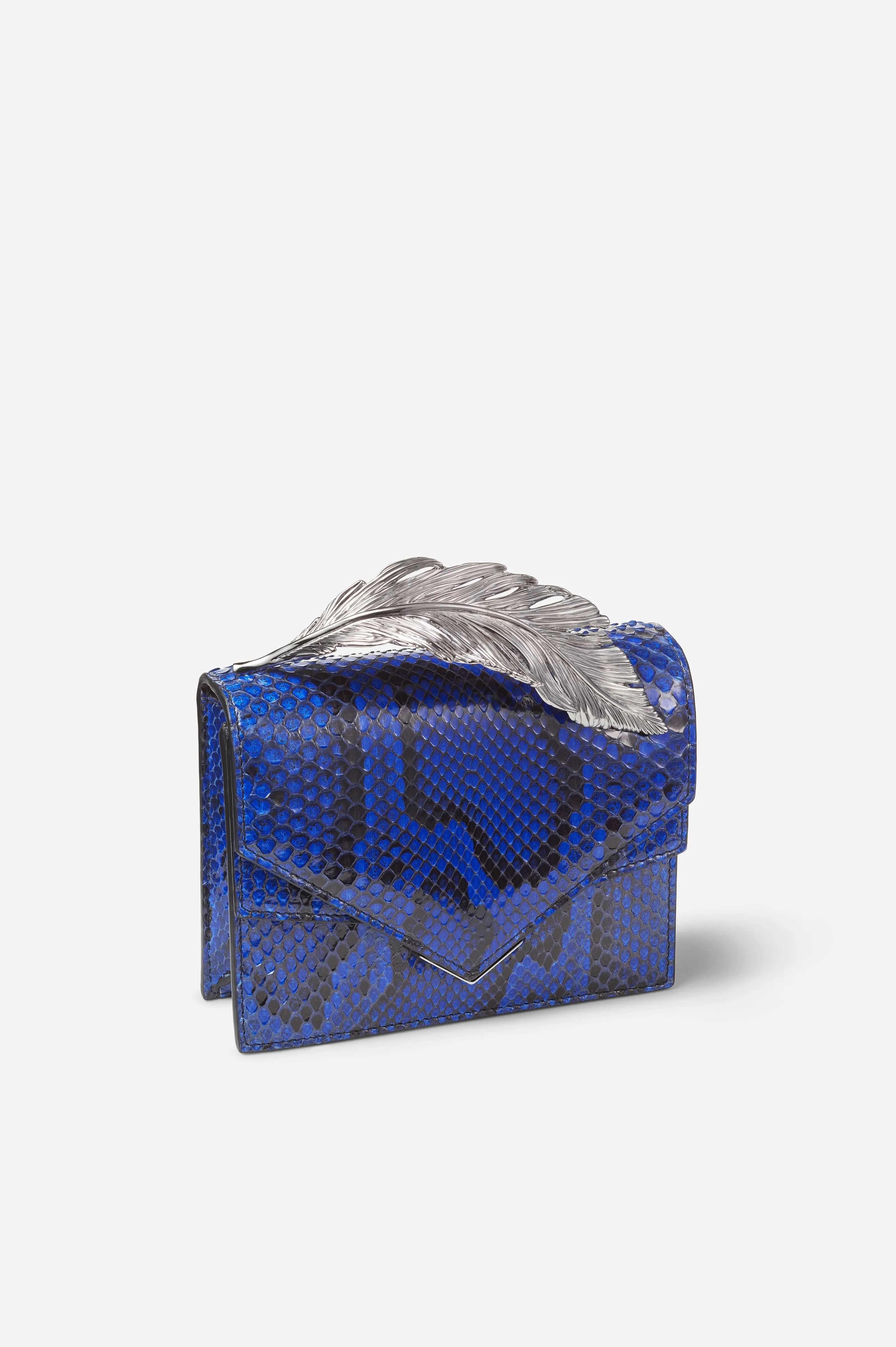 Blue Python Alina Clutch