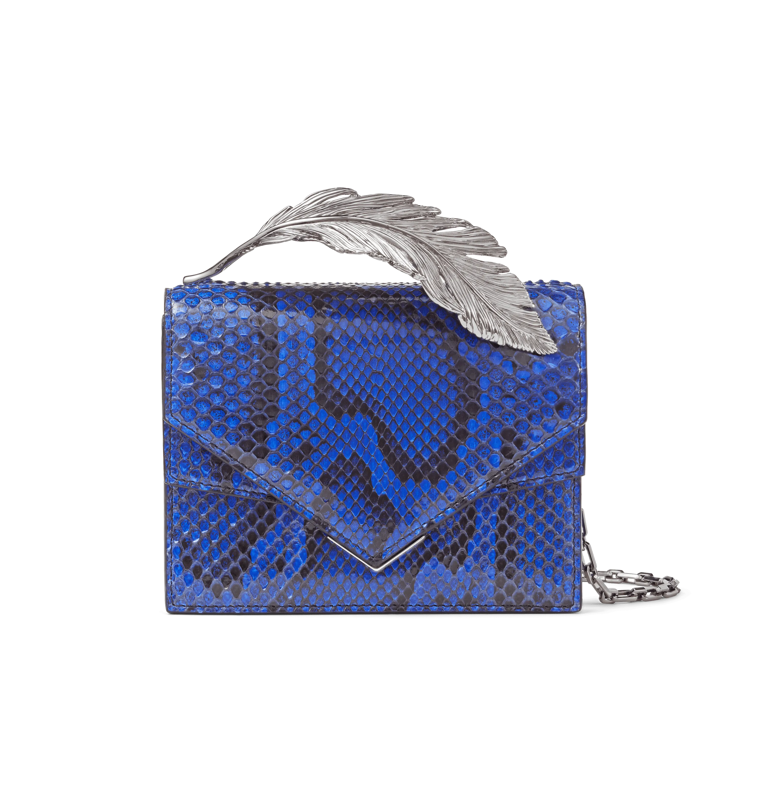 Blue Python Alina Clutch