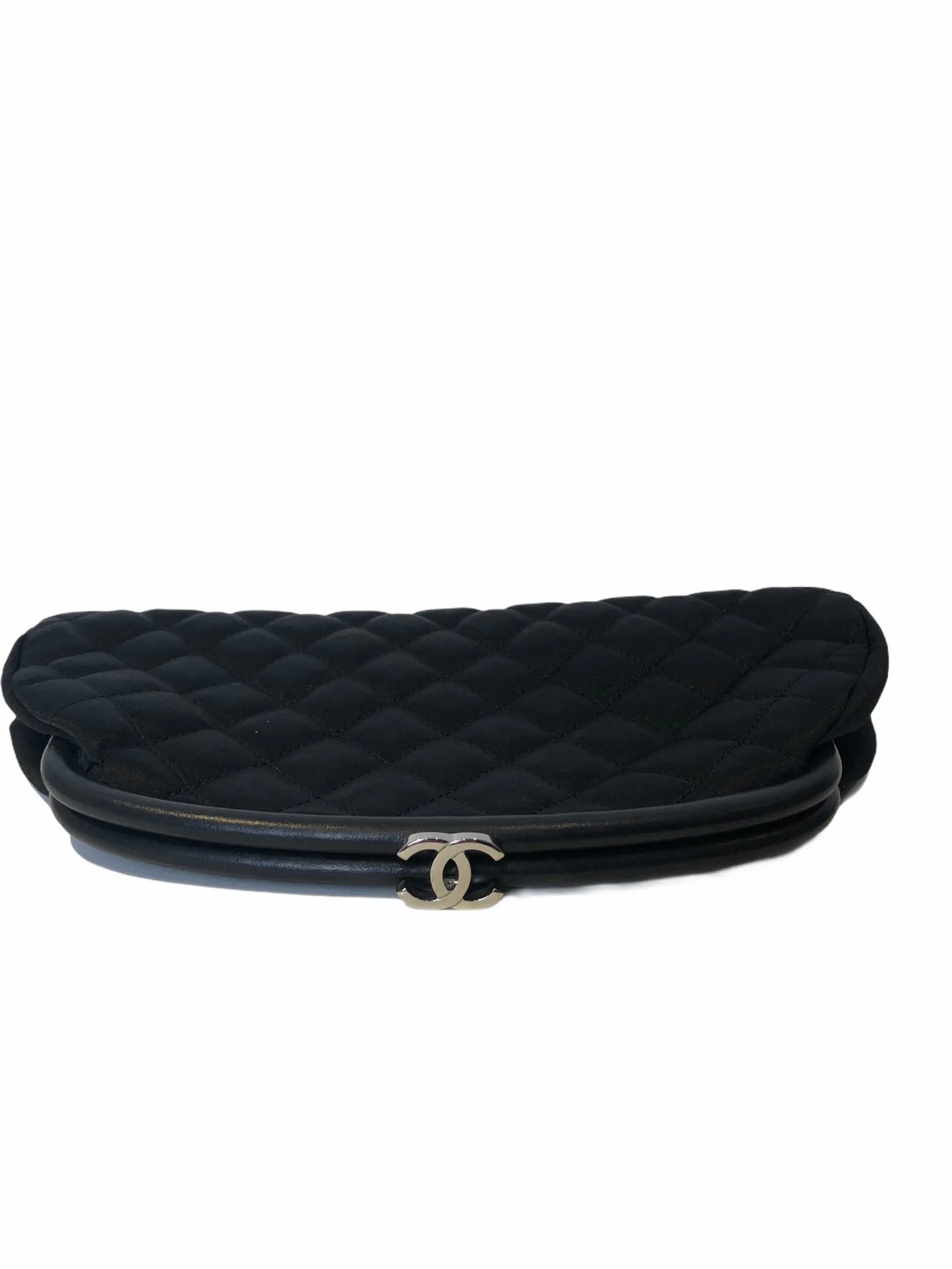 Chanel Black Satin Clutch