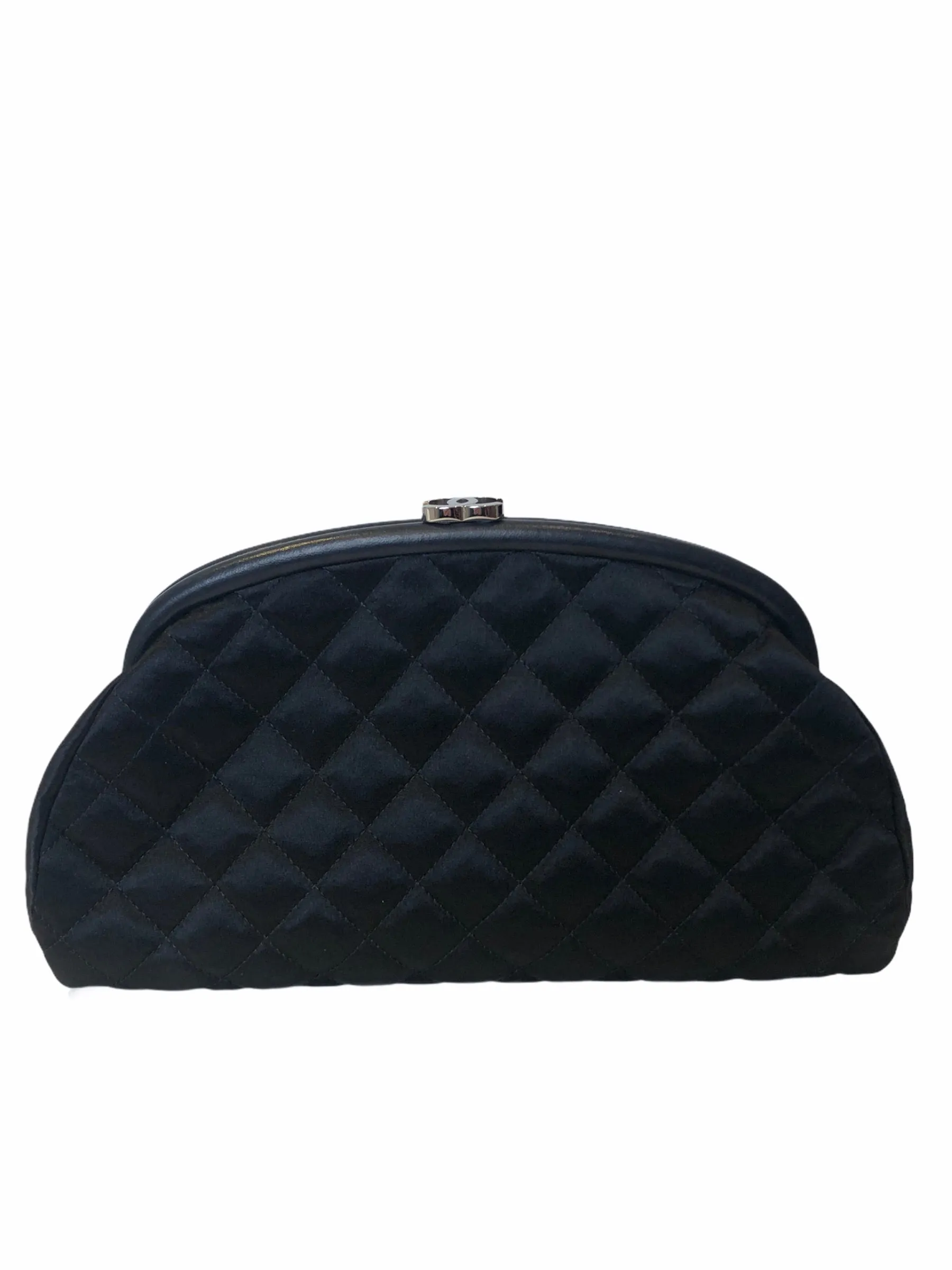 Chanel Black Satin Clutch