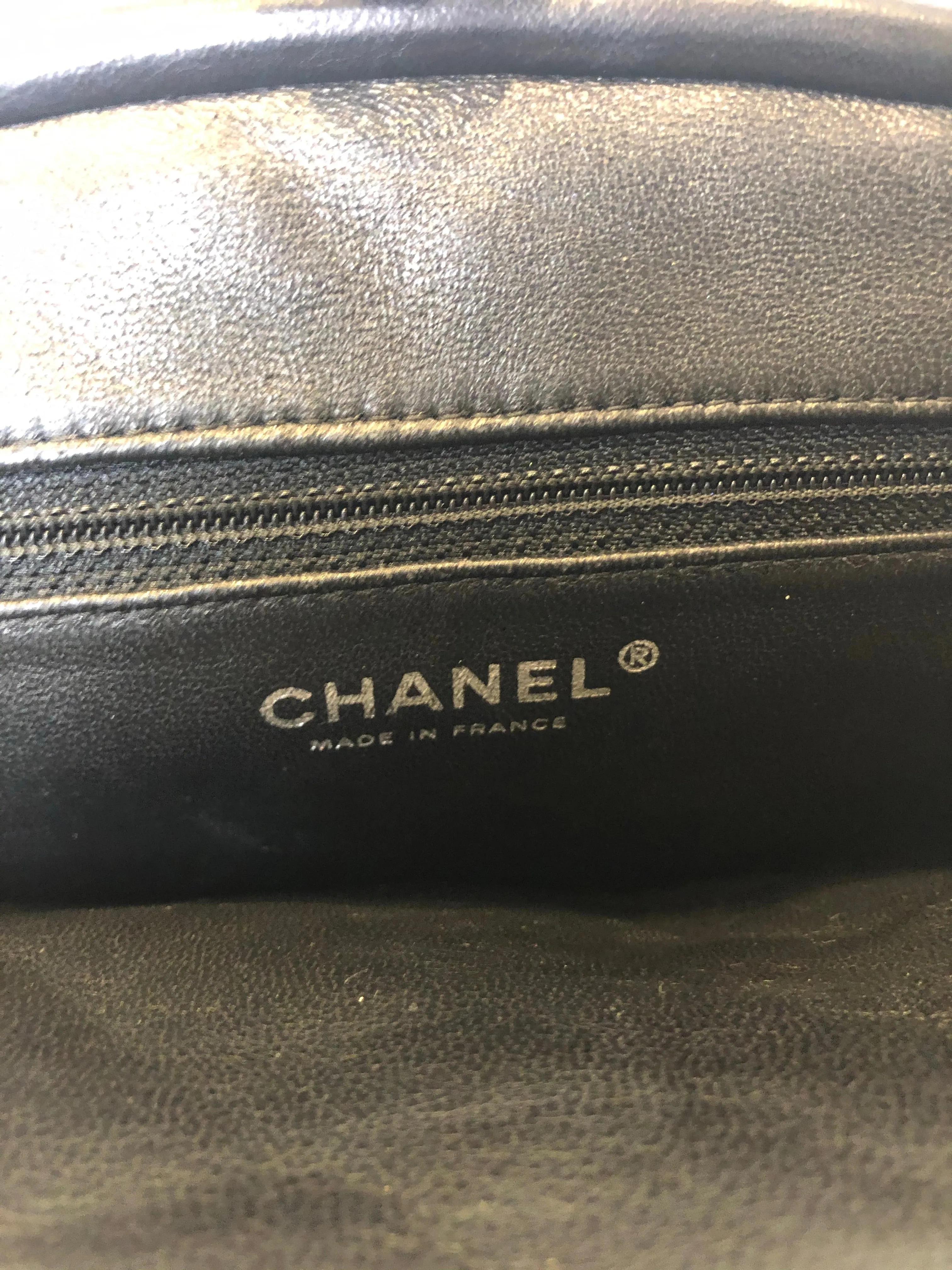 Chanel Black Satin Clutch