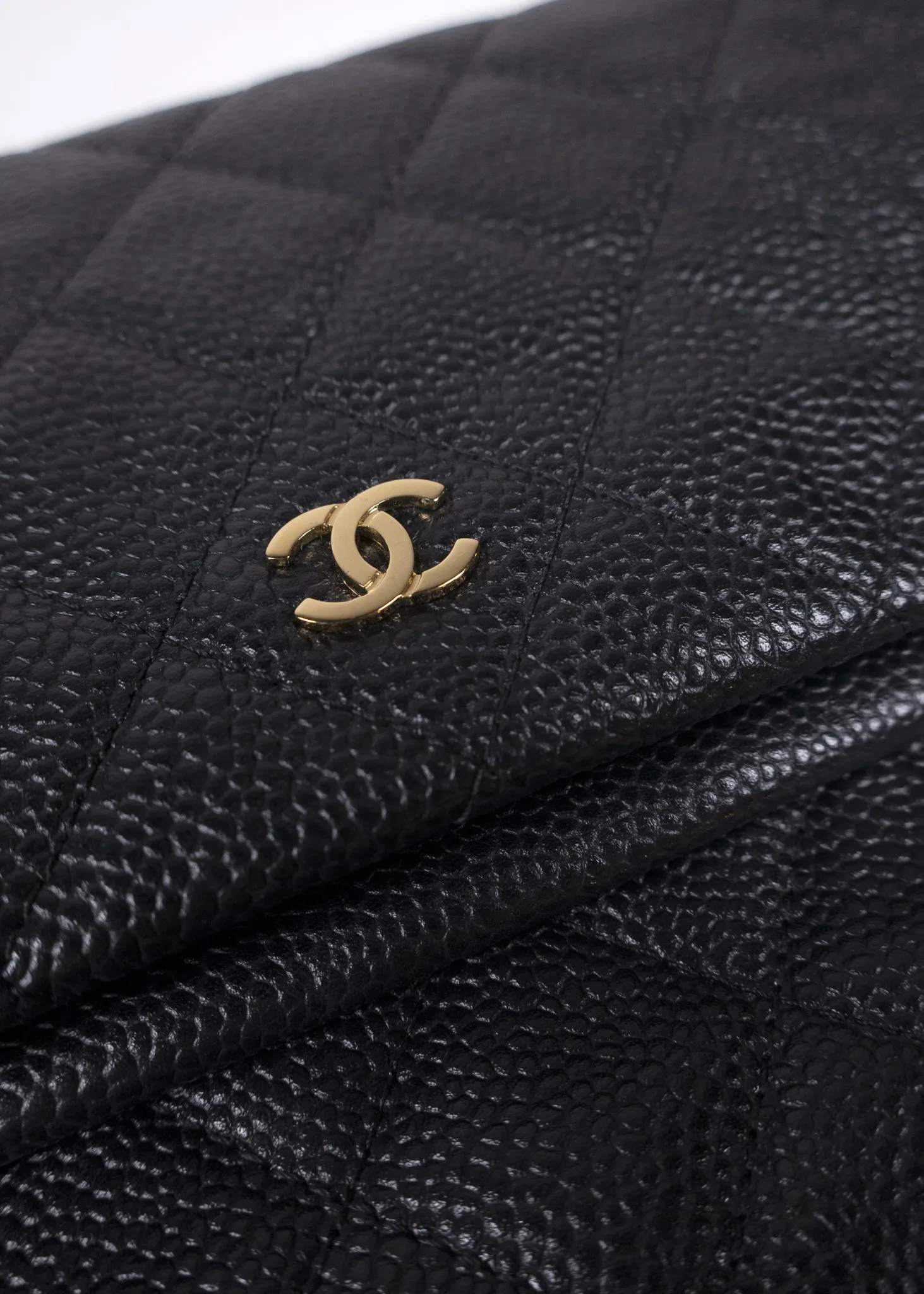 Chanel Caviar Leather CC Clutch