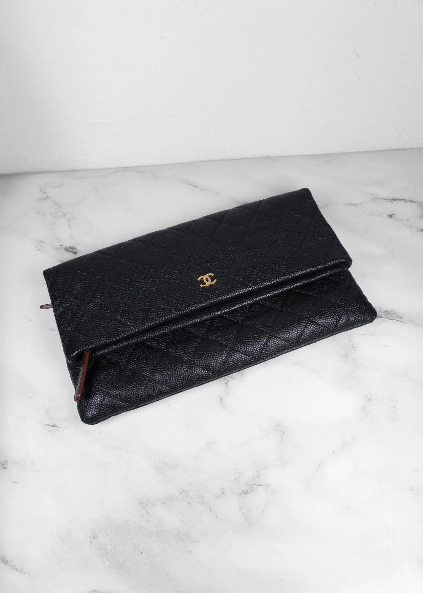 Chanel Caviar Leather CC Clutch