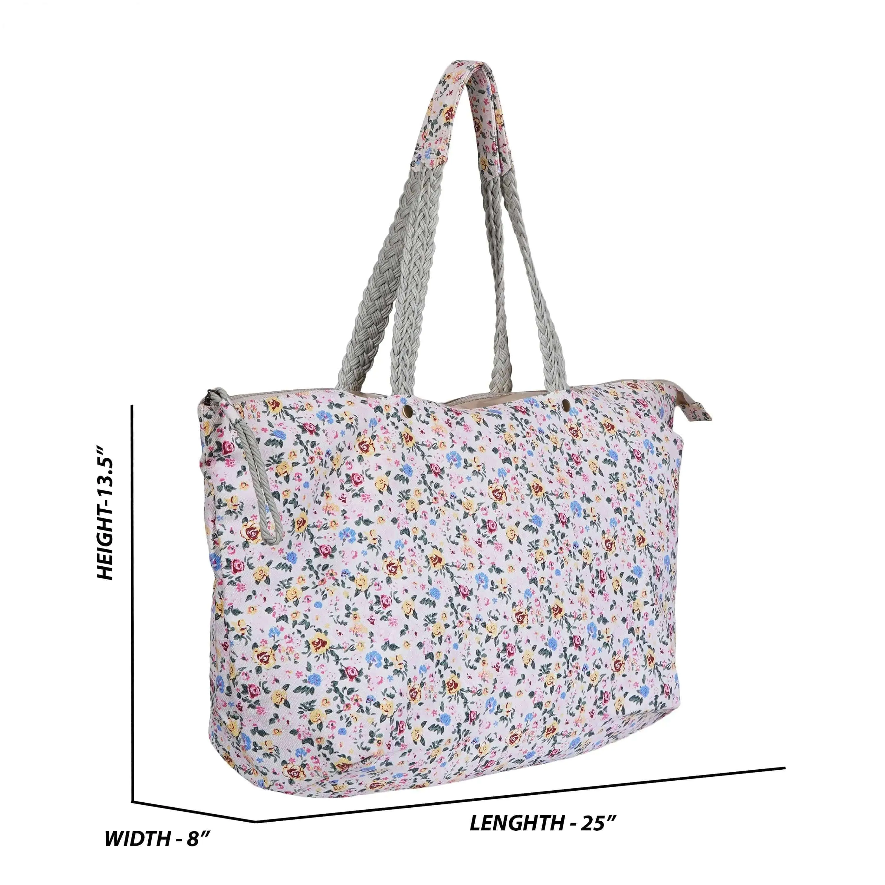 Chic Flower Printed Canvas Bag