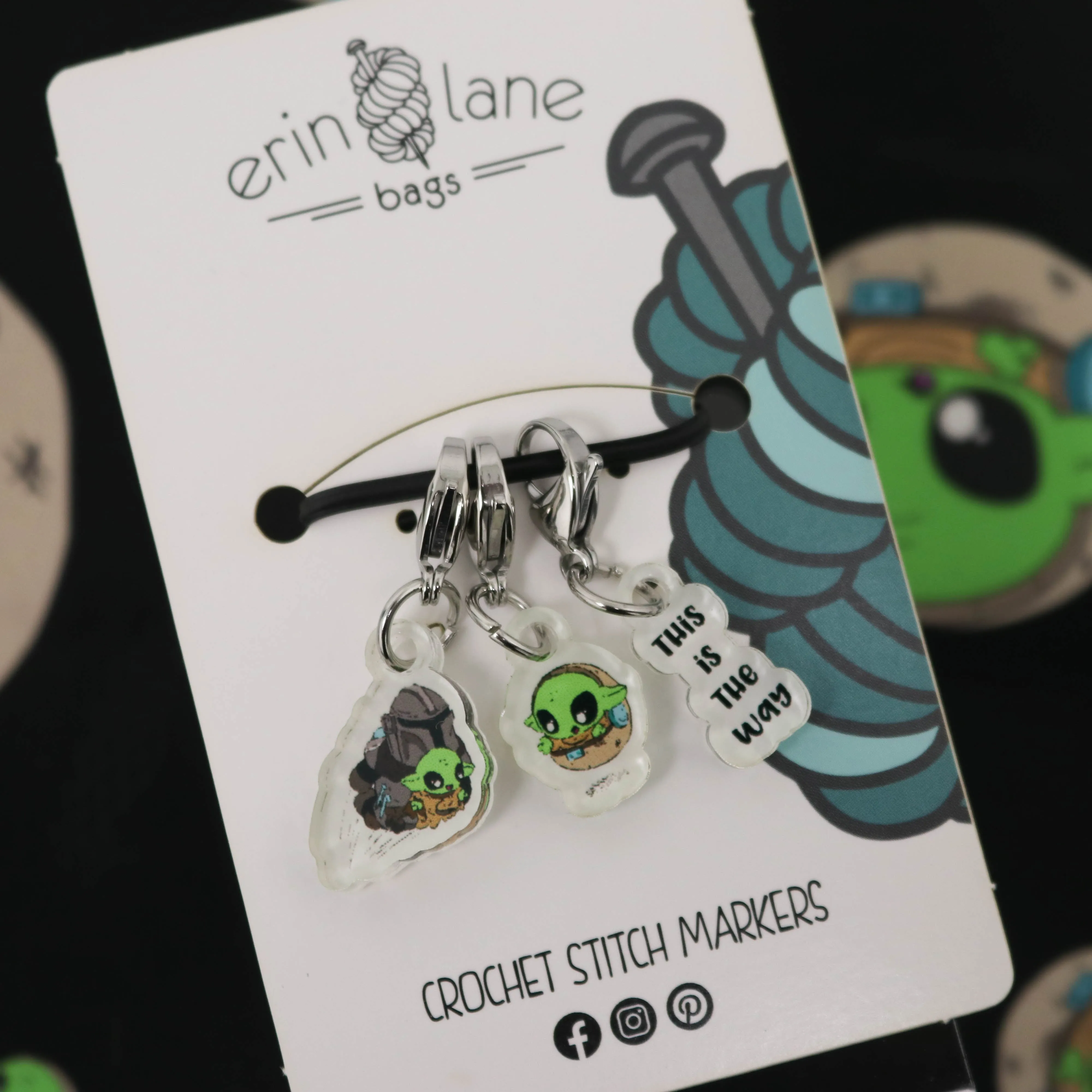 Crochet Stitch Marker Set in Mandalorian Sheeple