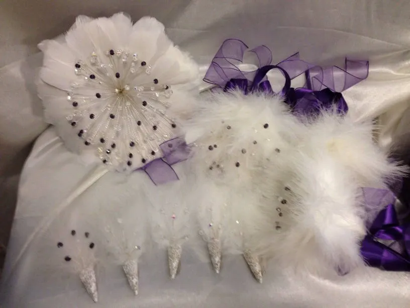 Crystal and Feather brides bouquet,