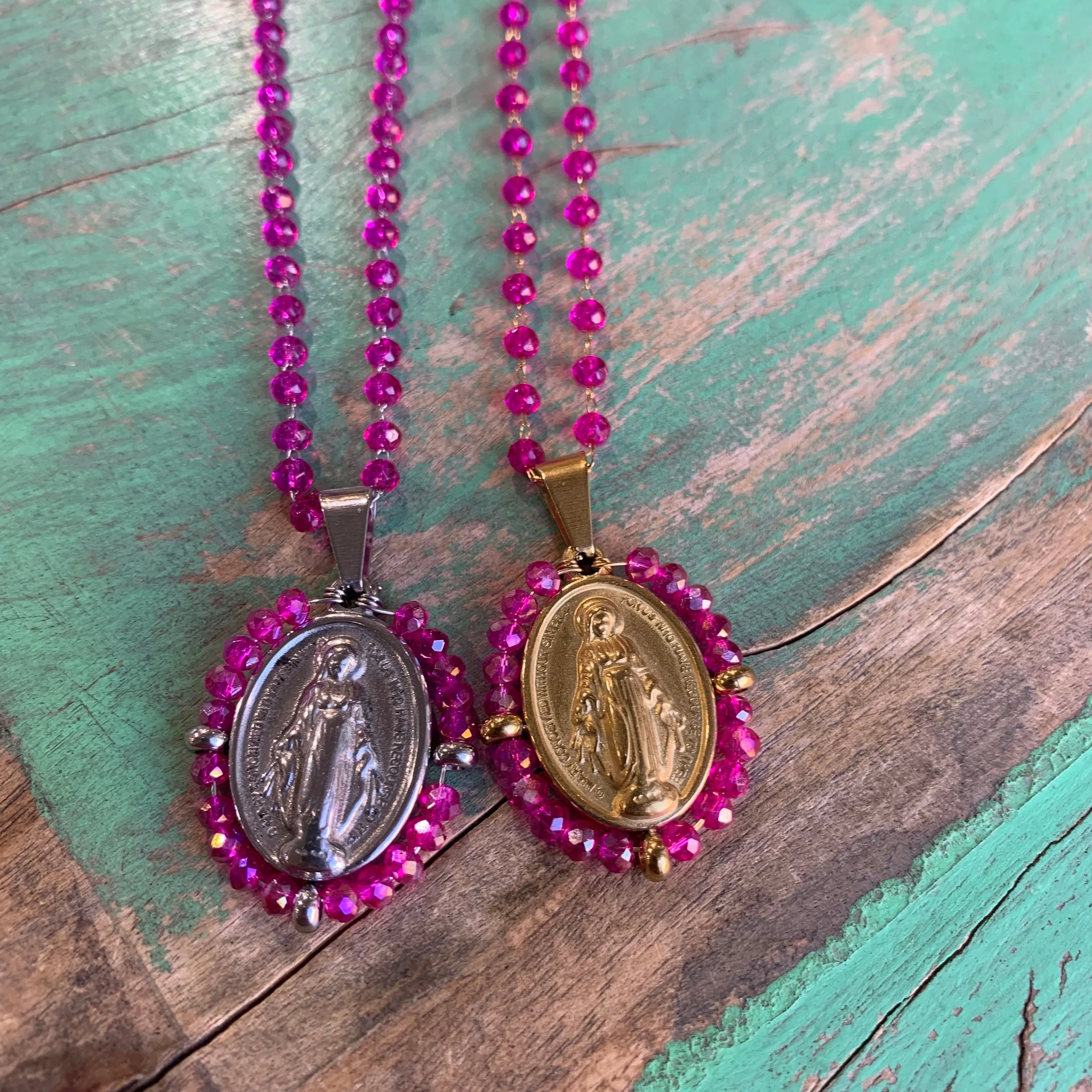 Crystal Miraculous Medal Necklace