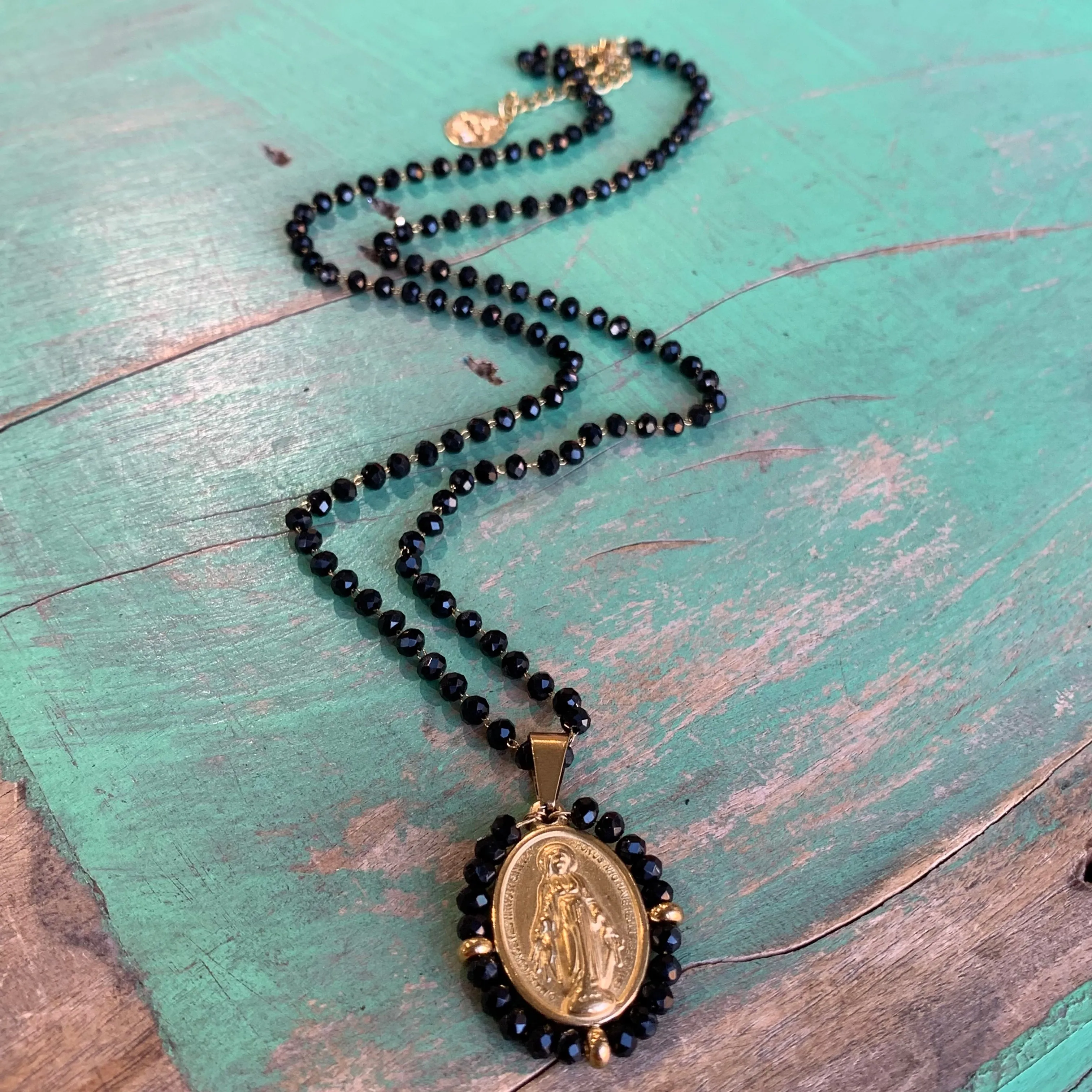 Crystal Miraculous Medal Necklace