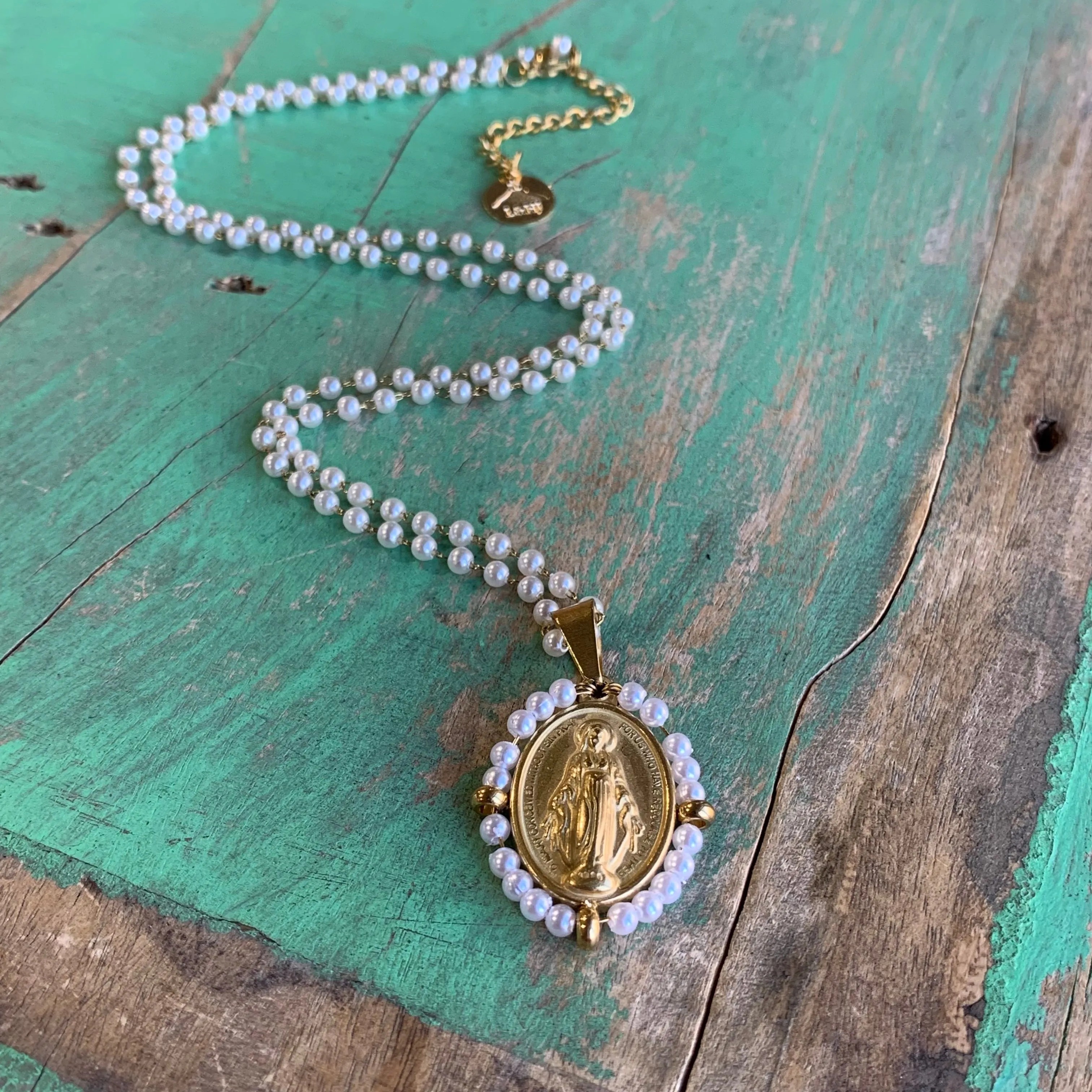 Crystal Miraculous Medal Necklace