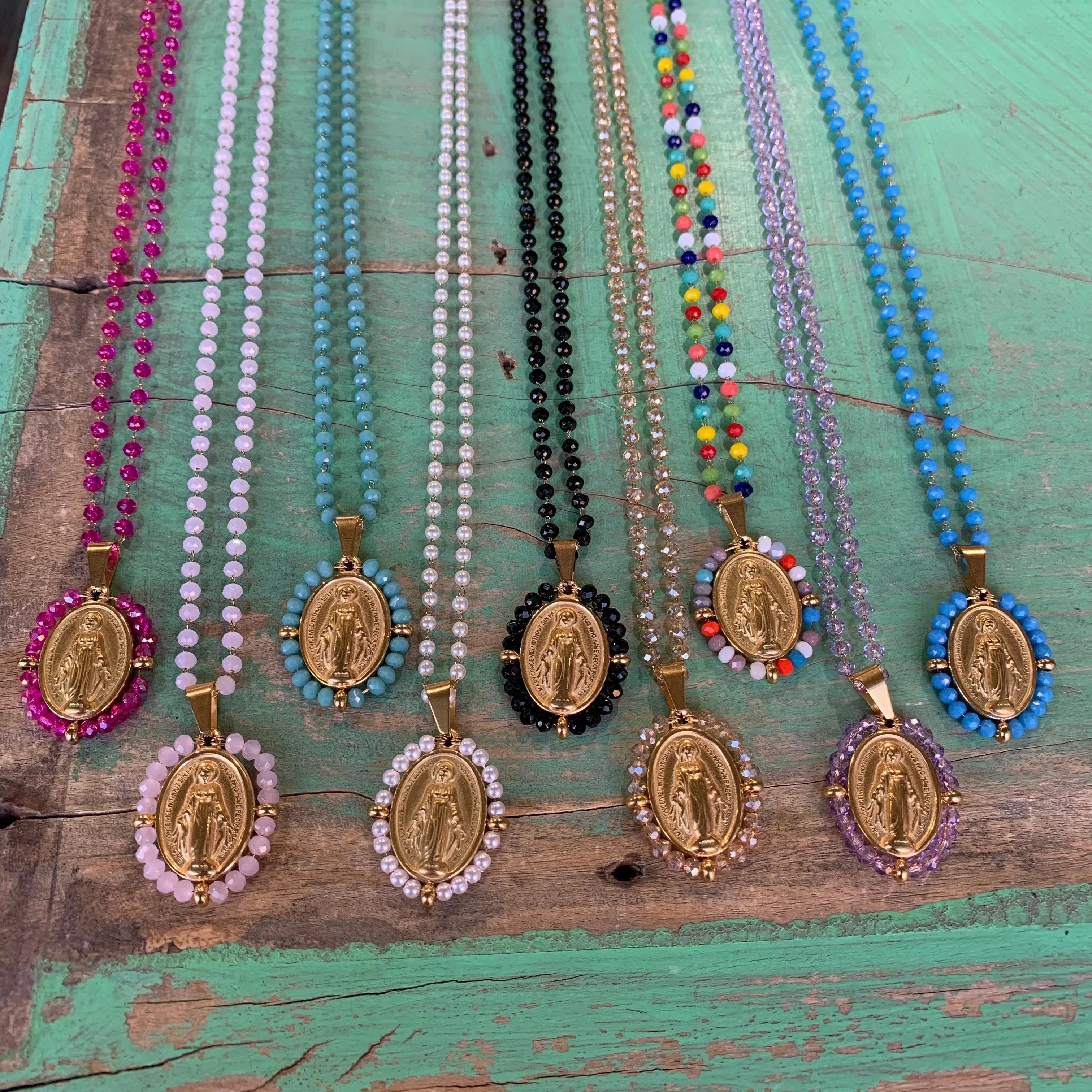 Crystal Miraculous Medal Necklace