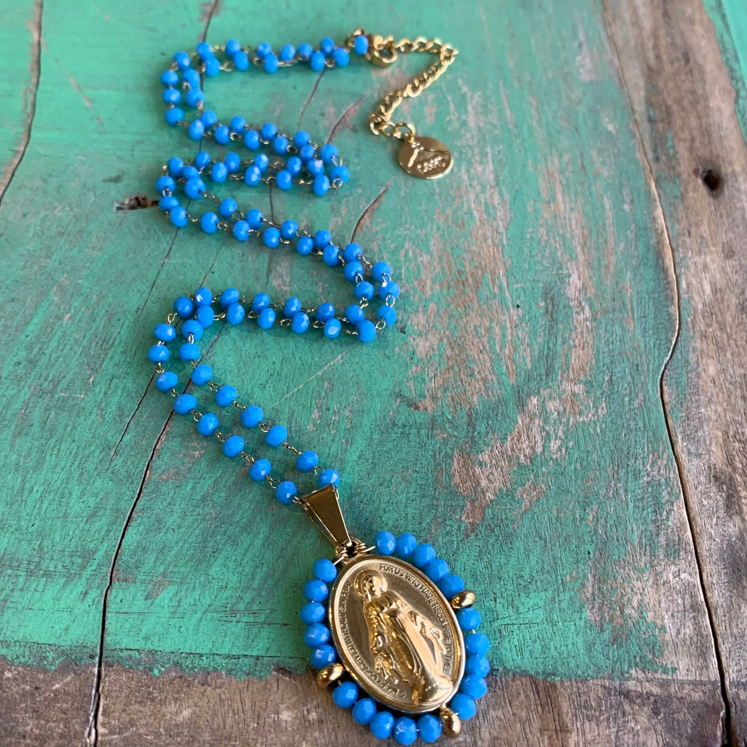 Crystal Miraculous Medal Necklace