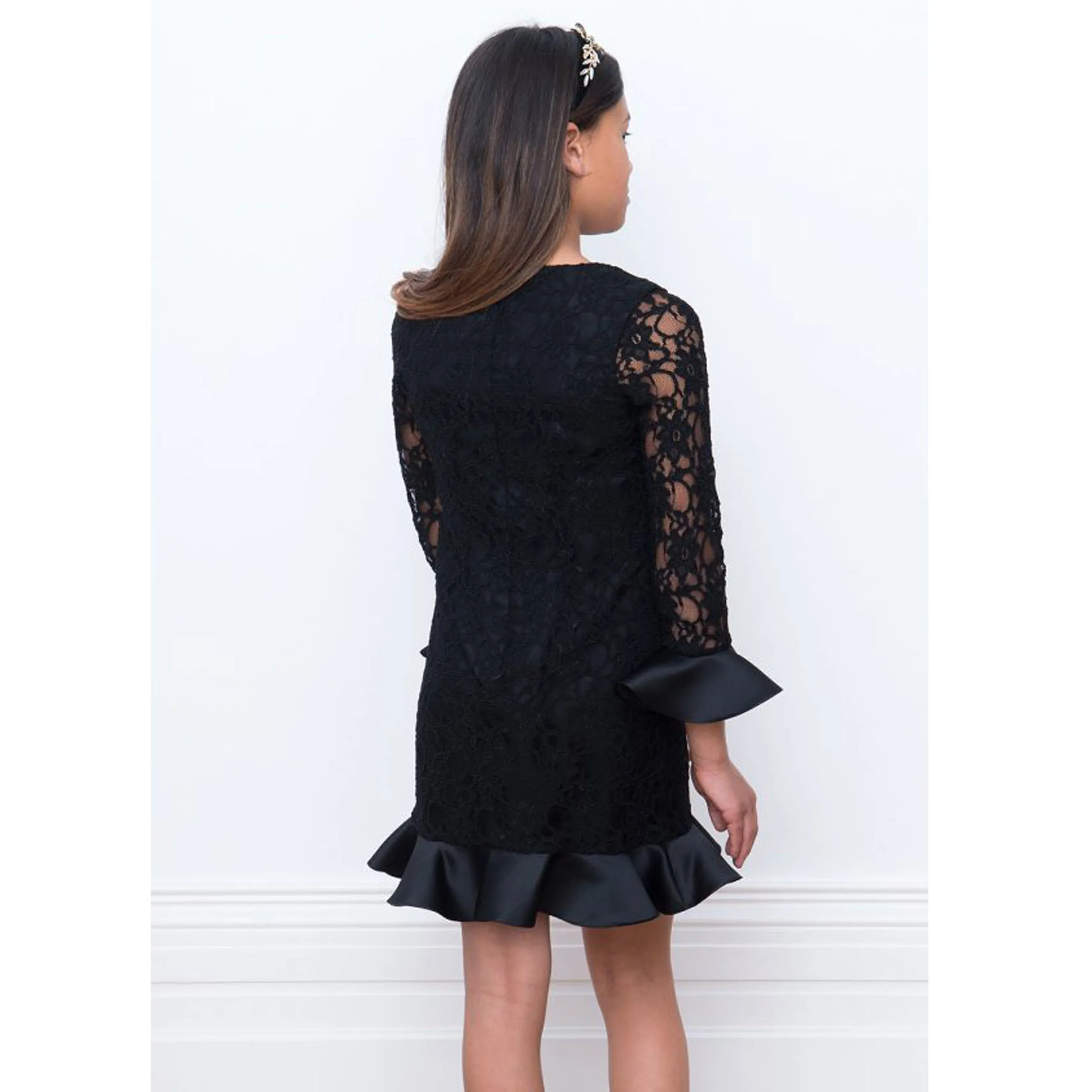 David Charles Black Lace Evening Dress