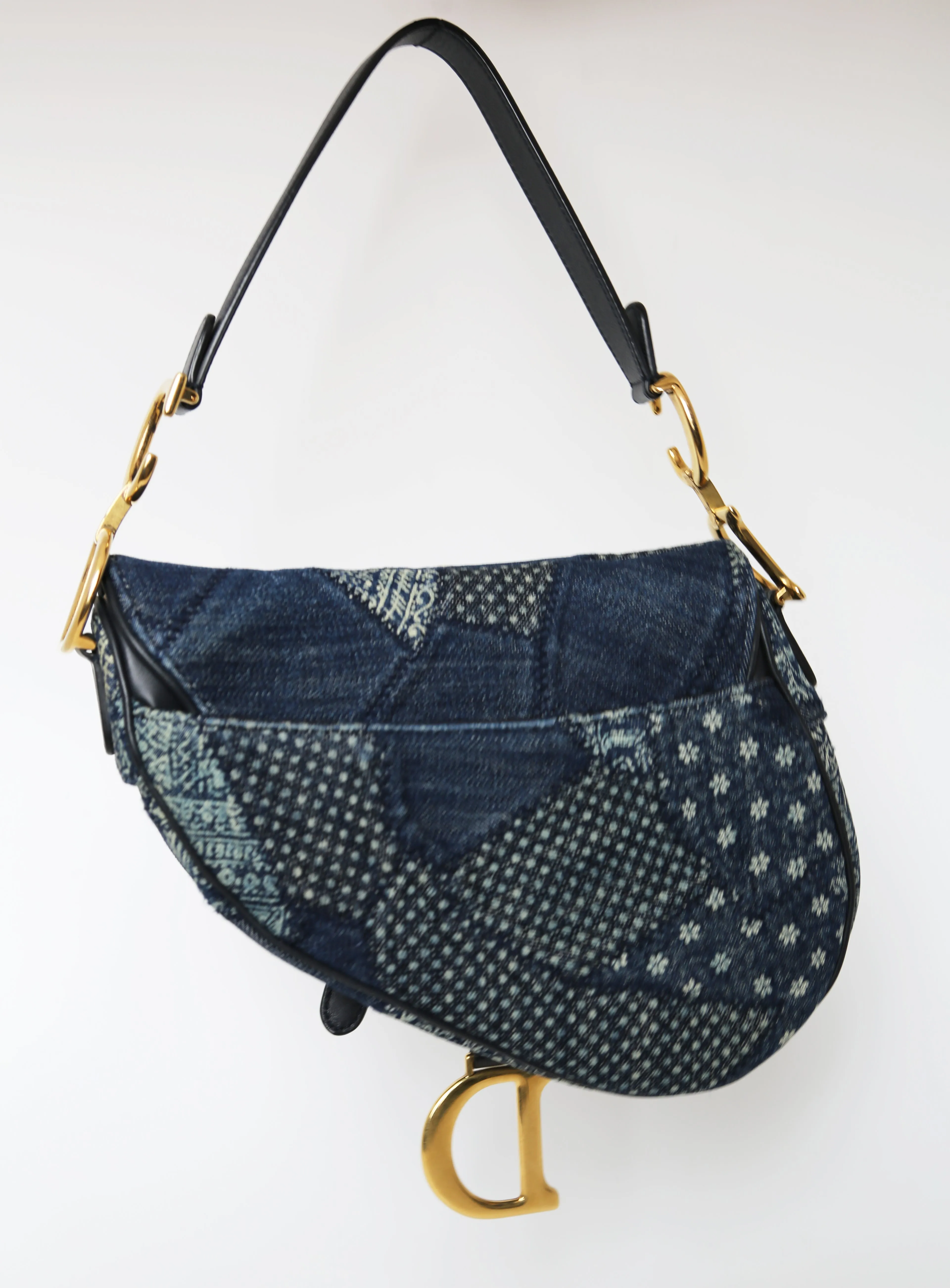 Denim Patchwork Saddle Bag