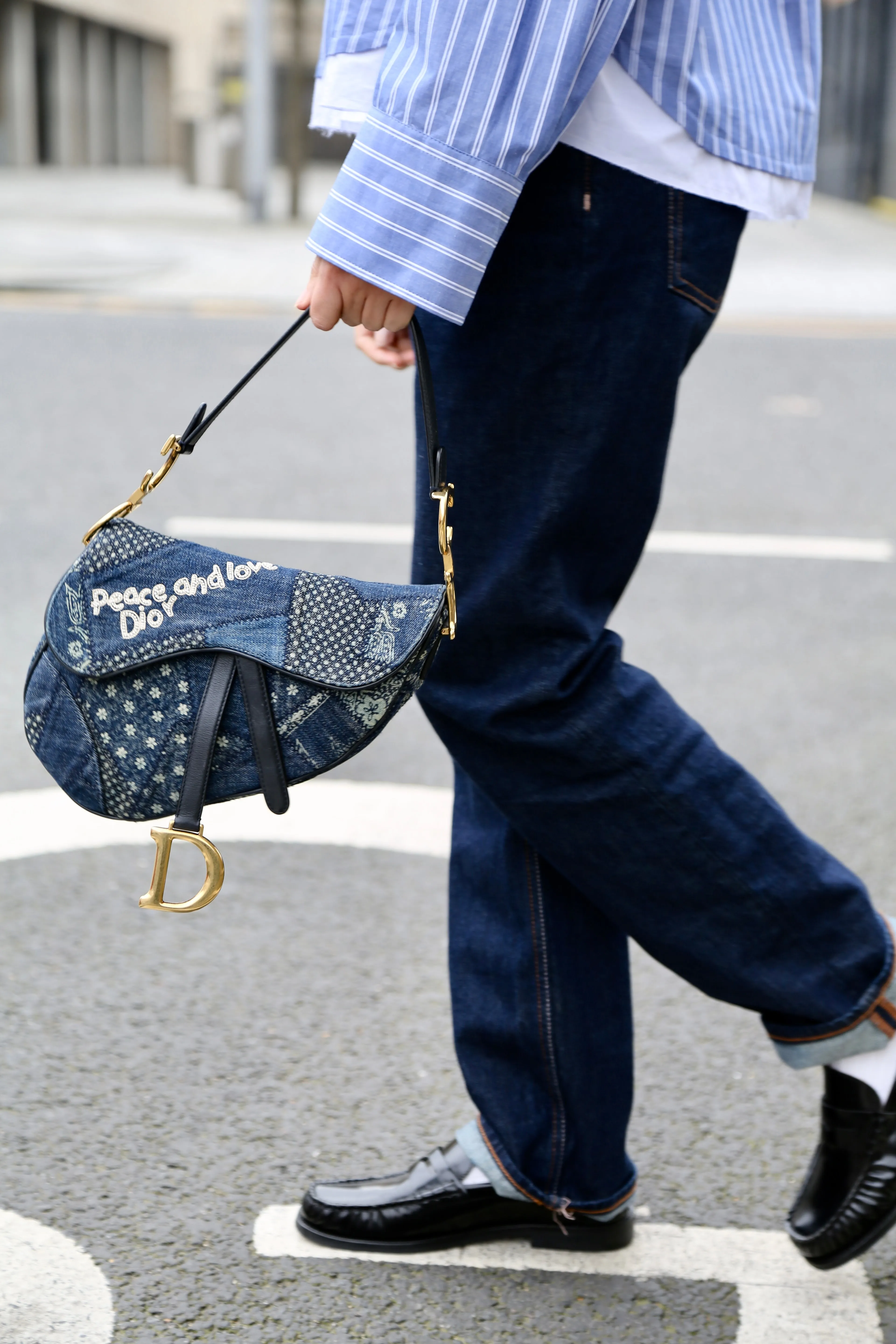 Denim Patchwork Saddle Bag