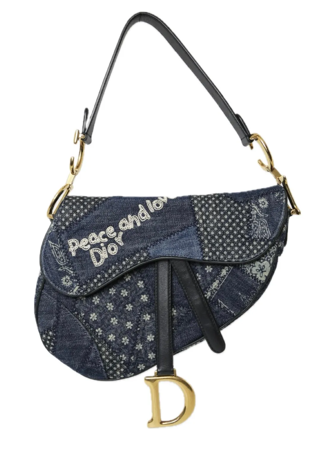 Denim Patchwork Saddle Bag