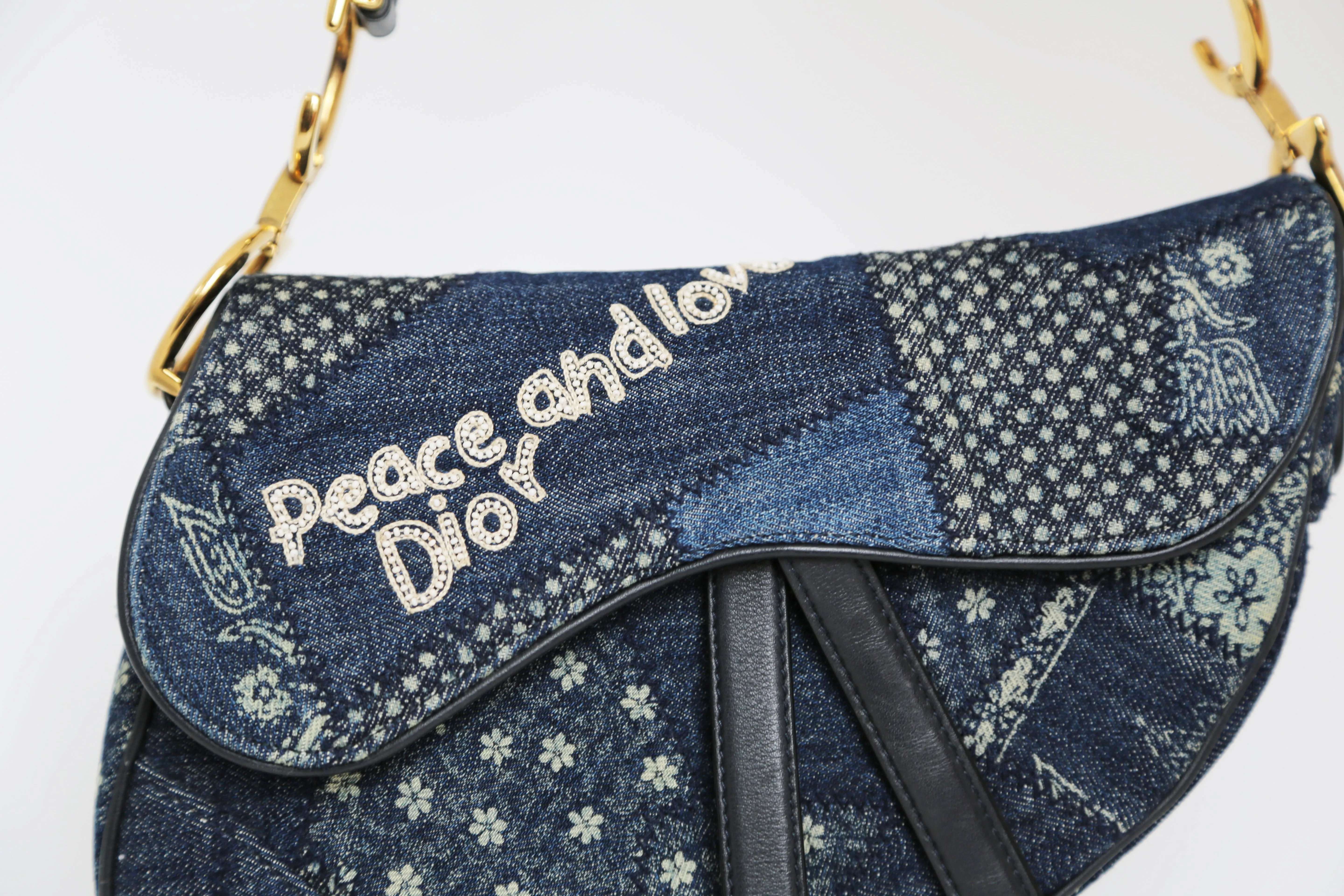 Denim Patchwork Saddle Bag