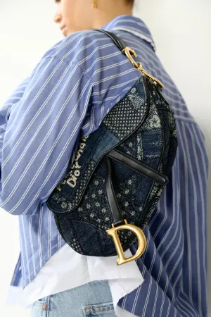 Denim Patchwork Saddle Bag