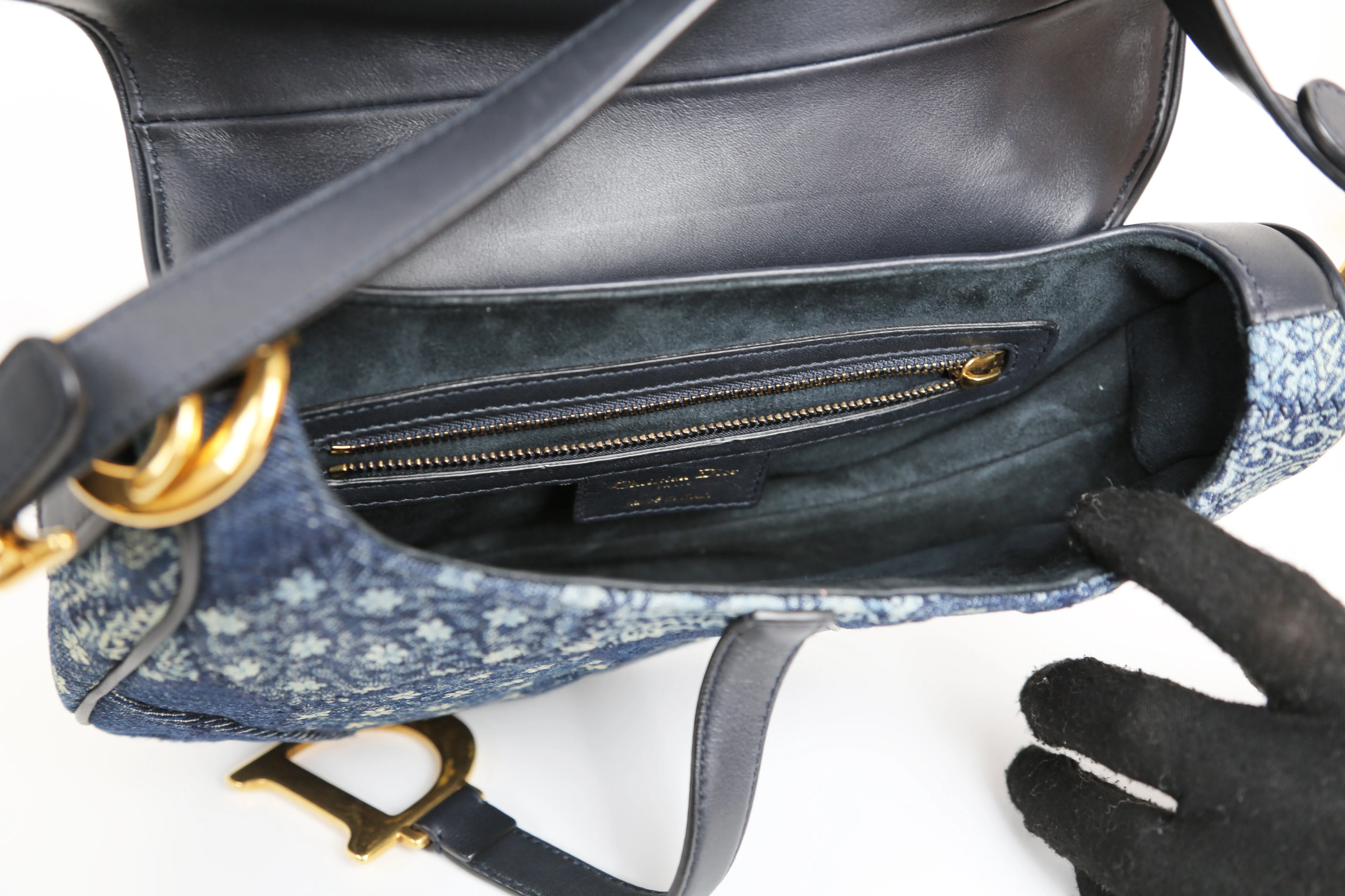 Denim Patchwork Saddle Bag