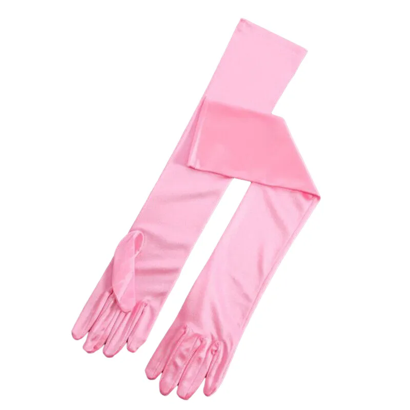 Elegant Long Satin Evening Gloves