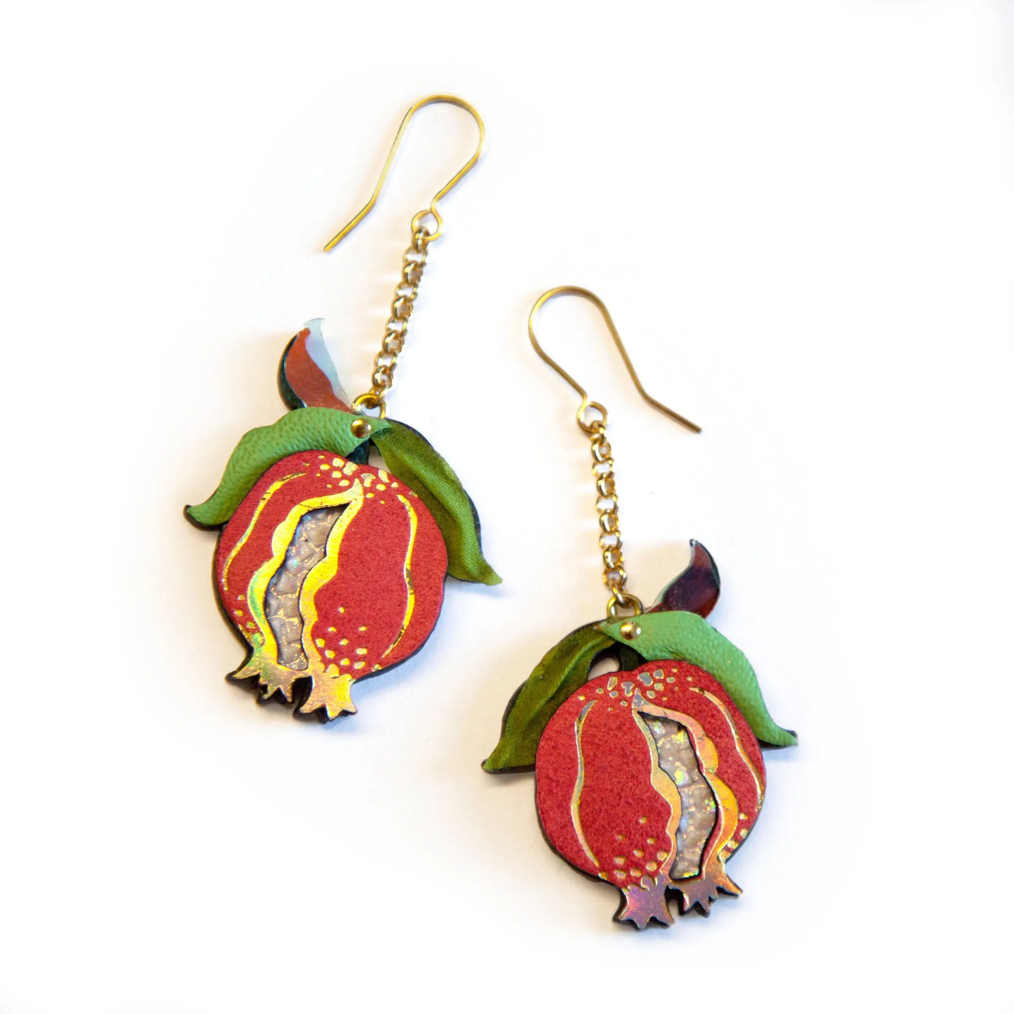 ENCHANTED POMEGRANATE SWING . earrings