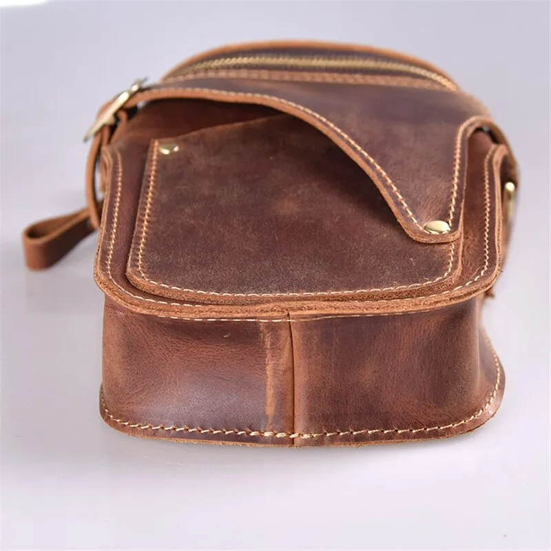 Genuine leather quality luxury treat bag waist bum bag zipper