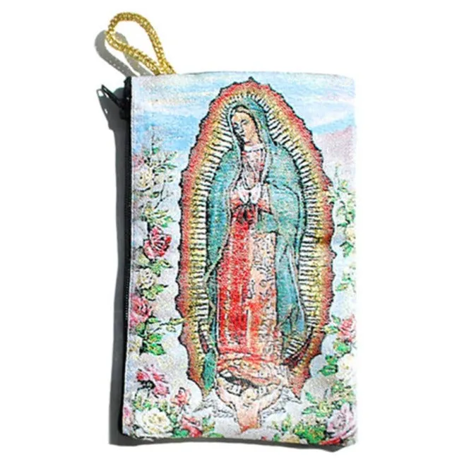 Glitter Virgencita Cielo Makeup Bag