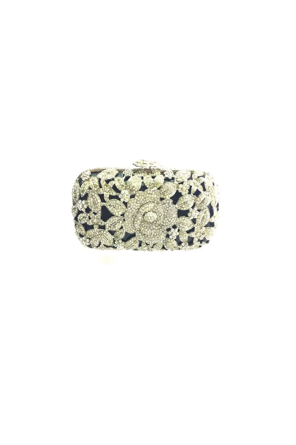 Gold Flower Crystal Clutch Bag