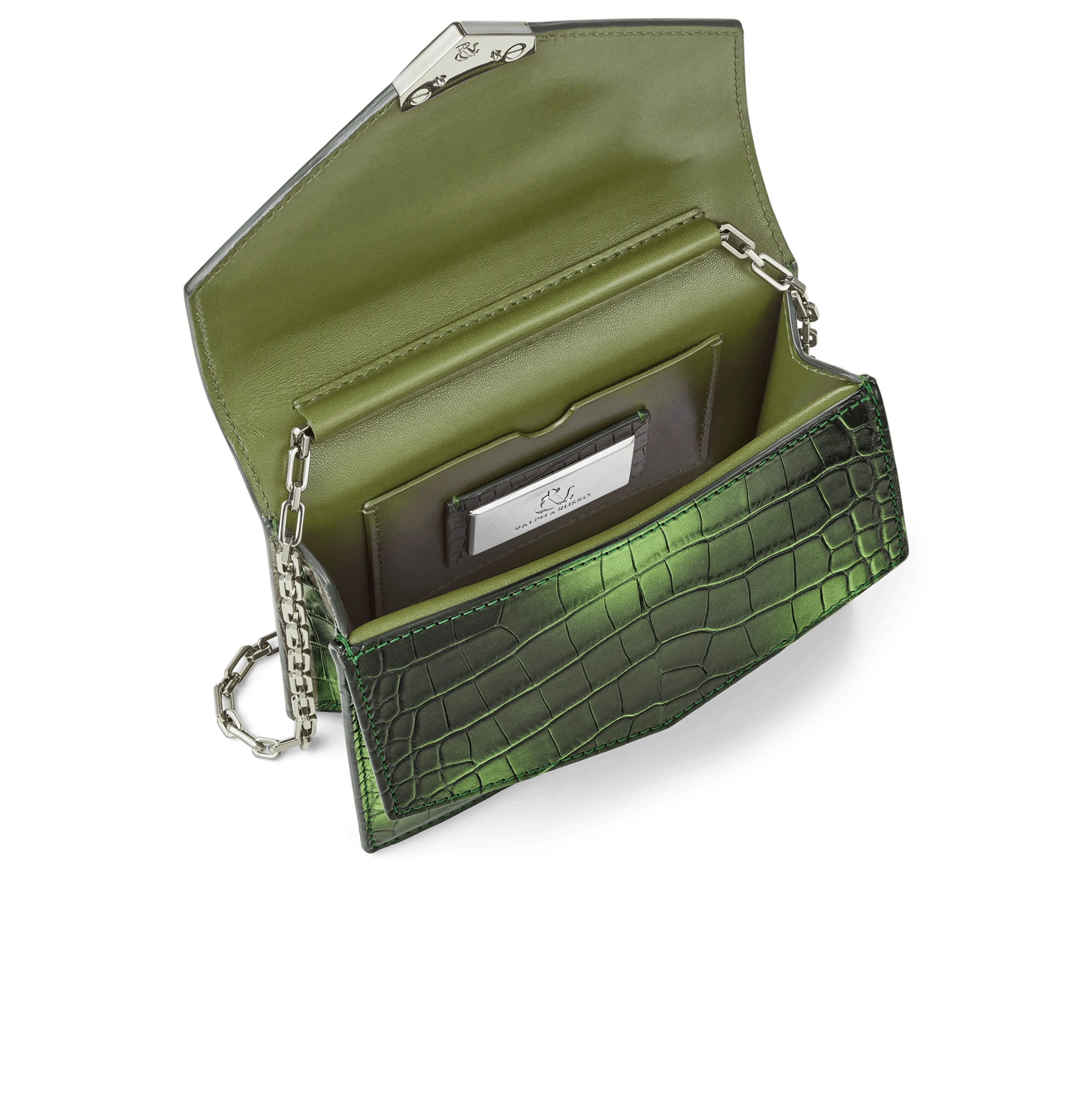 Green Degarde Alligator Alina Clutch