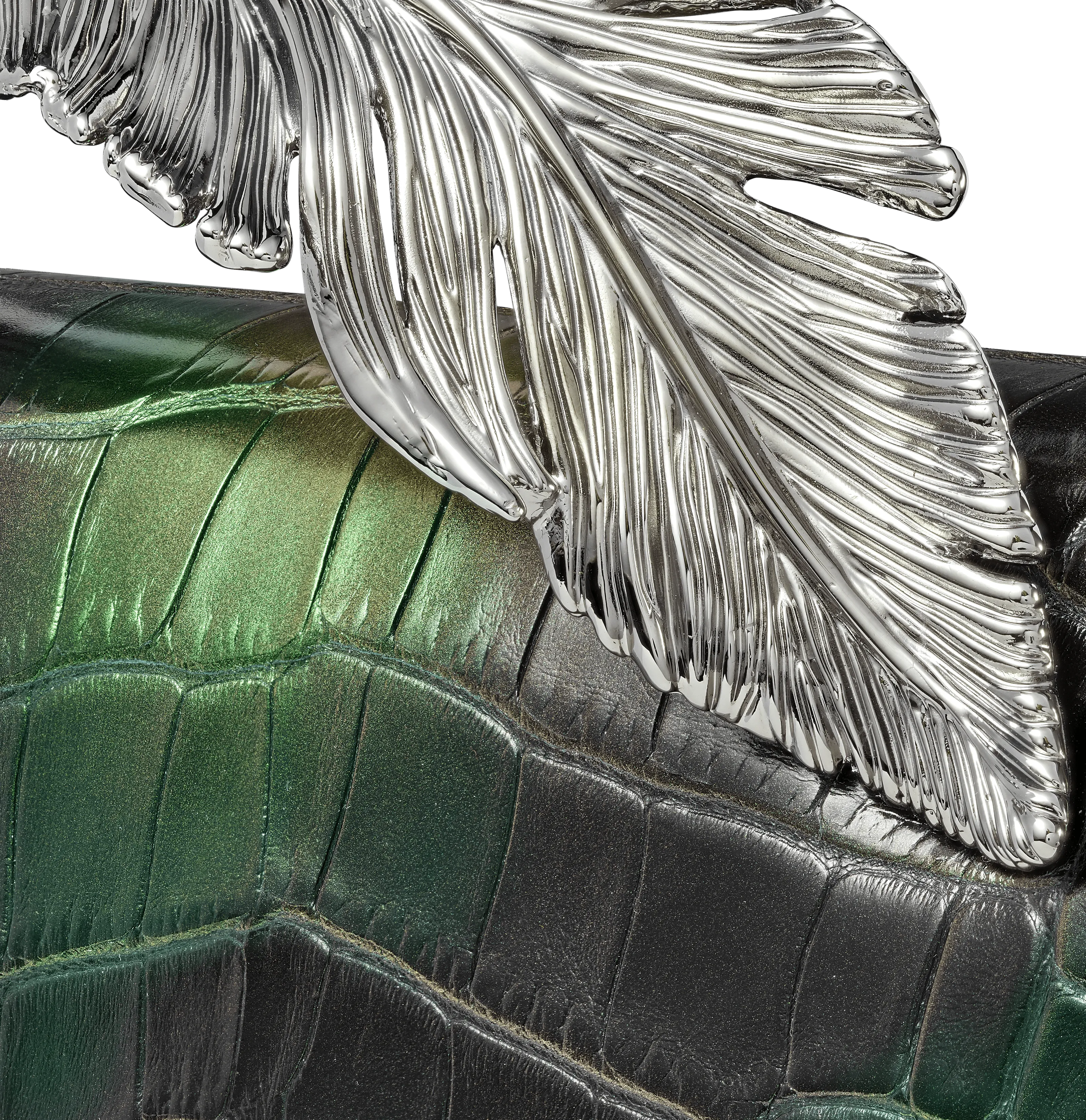 Green Degarde Alligator Alina Clutch