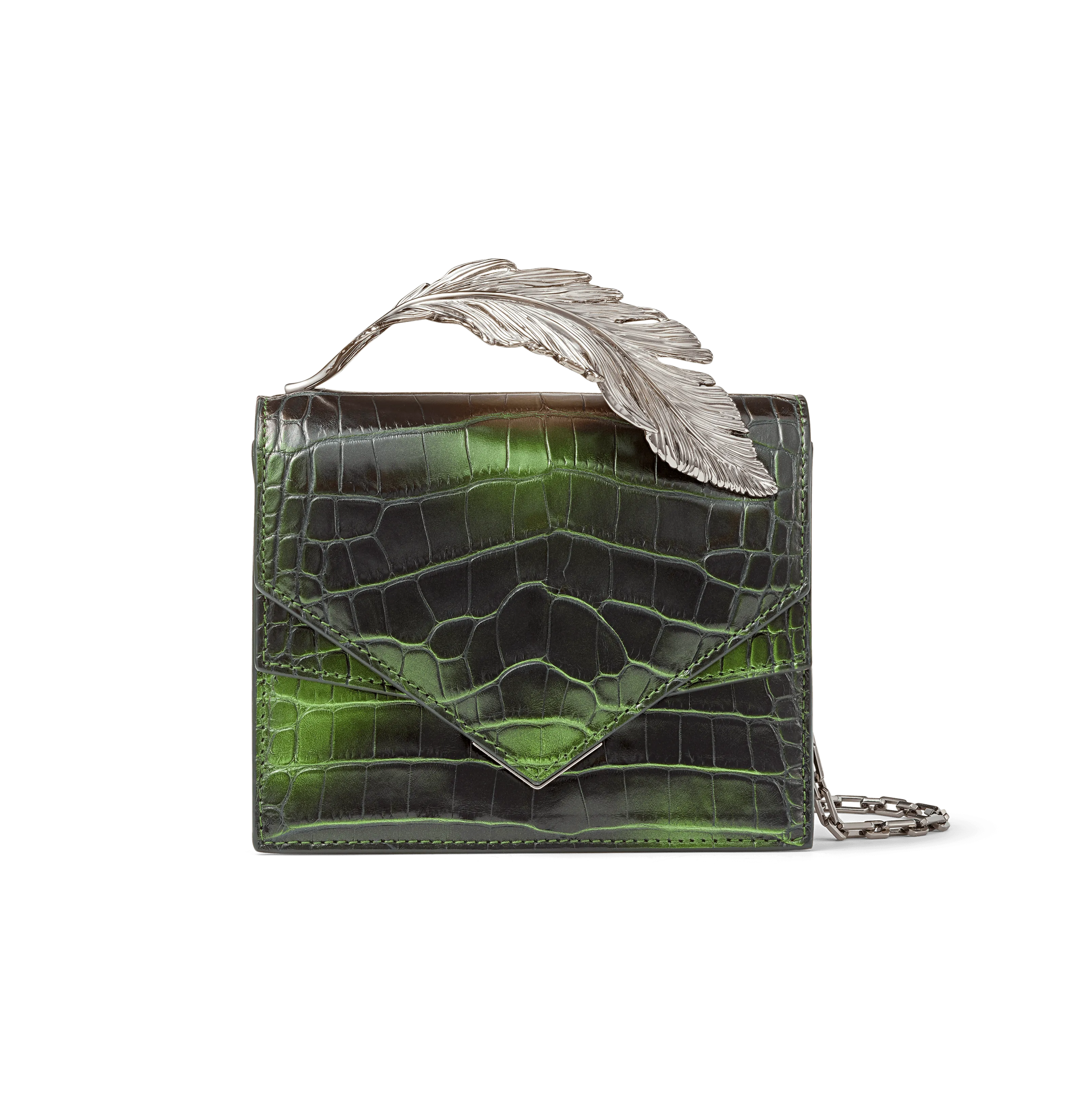 Green Degarde Alligator Alina Clutch