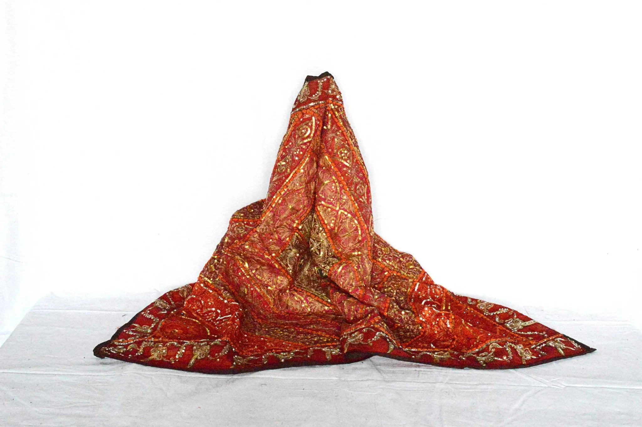 India Drappo Patchwork rosso