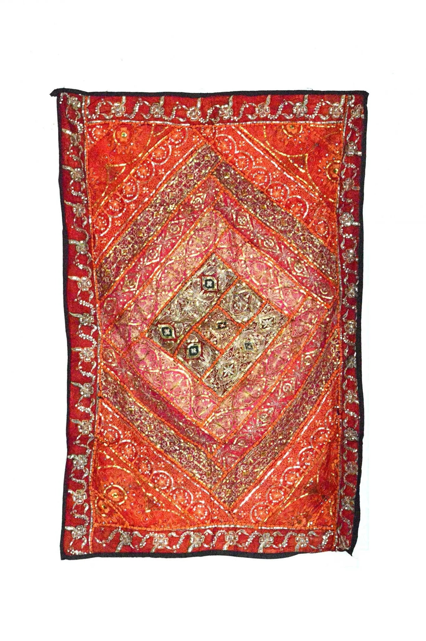 India Drappo Patchwork rosso