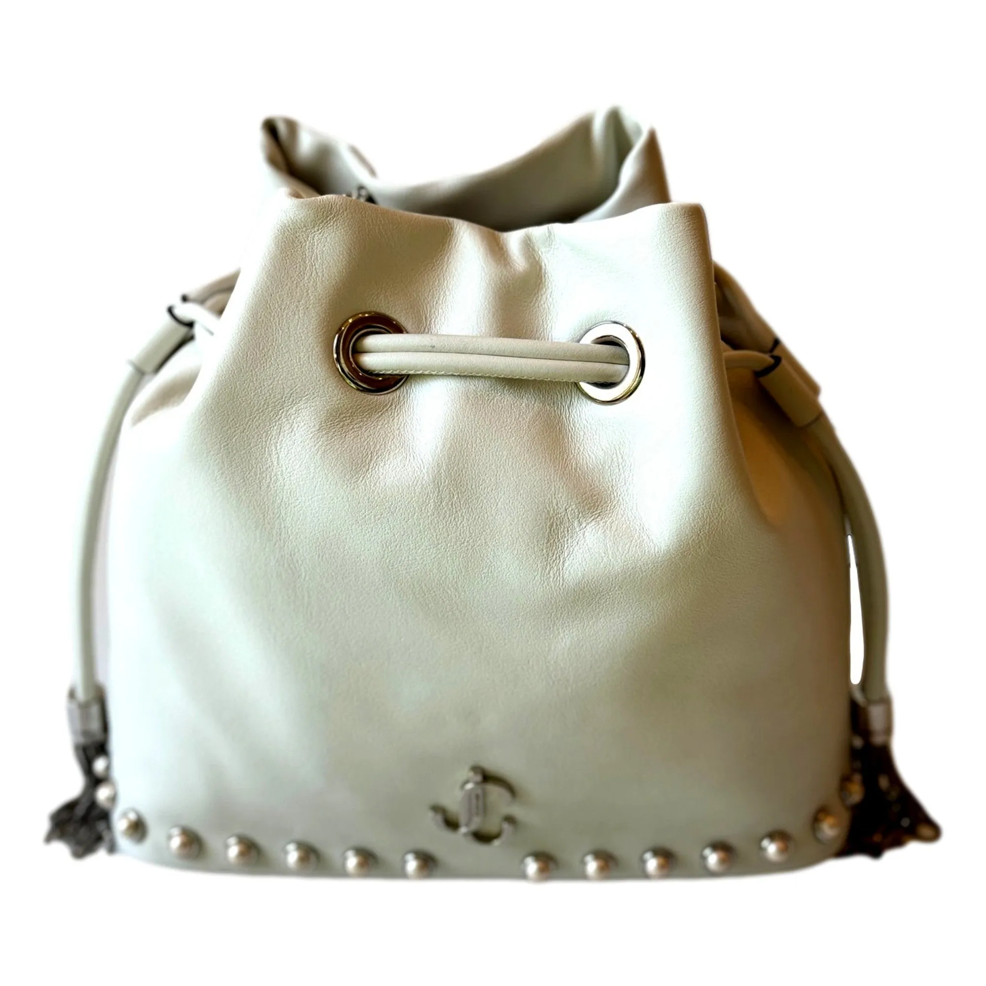 Jimmy Choo Marcheline Pearl Small Bucket Crossbody Bag Ivory