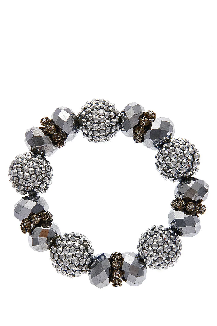 KENNETH JAY LANE CRYSTALS Silver Elastic Bracelet