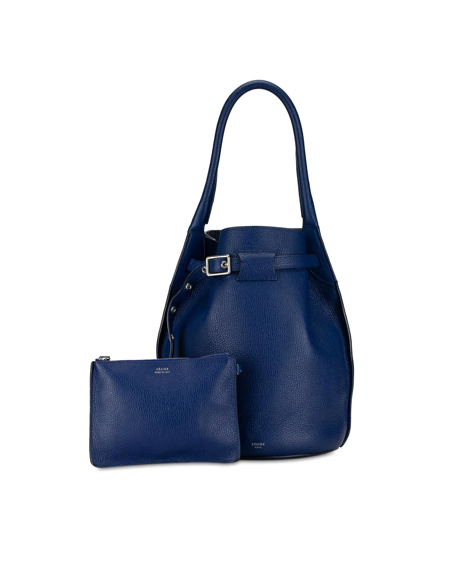 Leather Bucket Bag with Rolled Handle