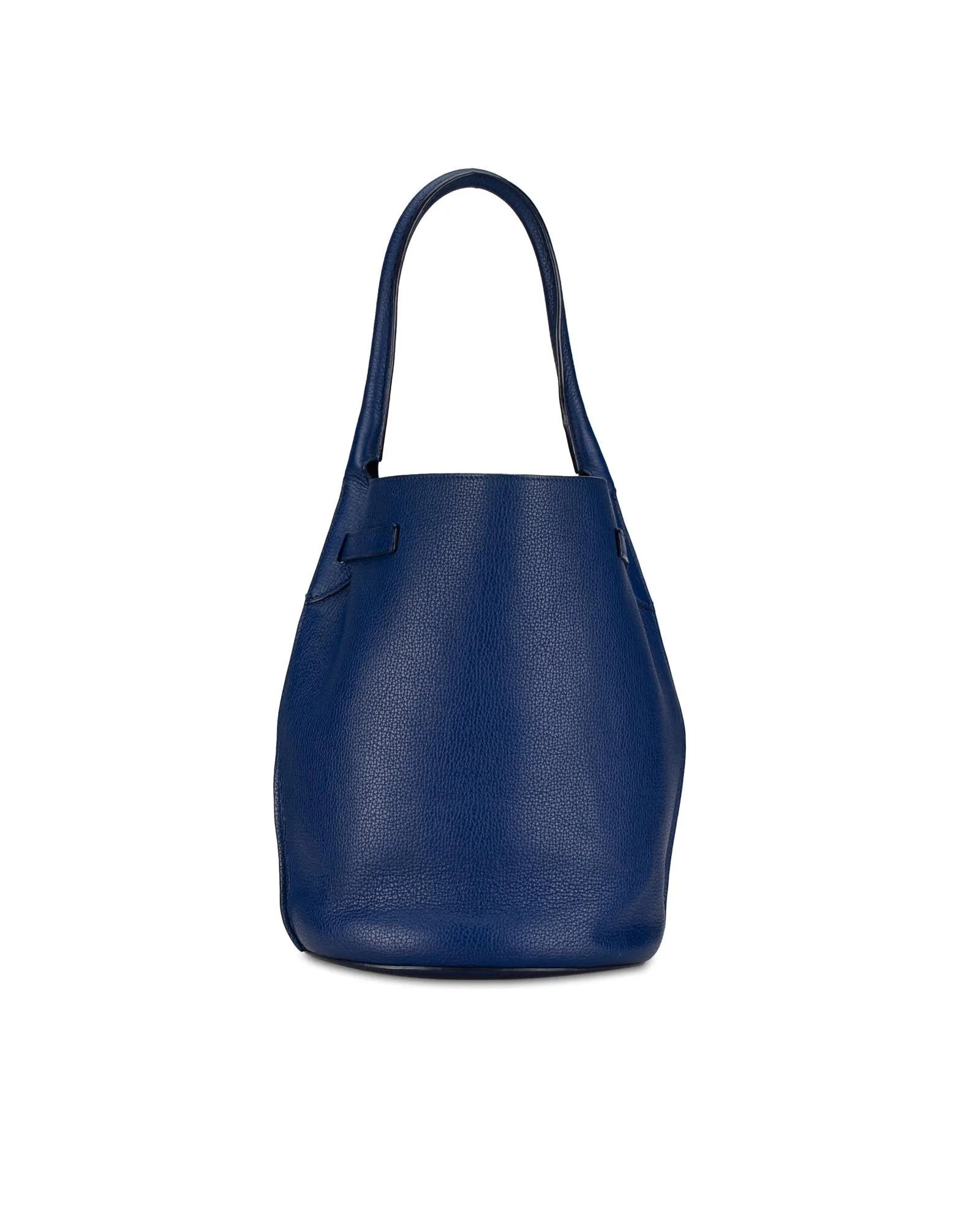 Leather Bucket Bag with Rolled Handle