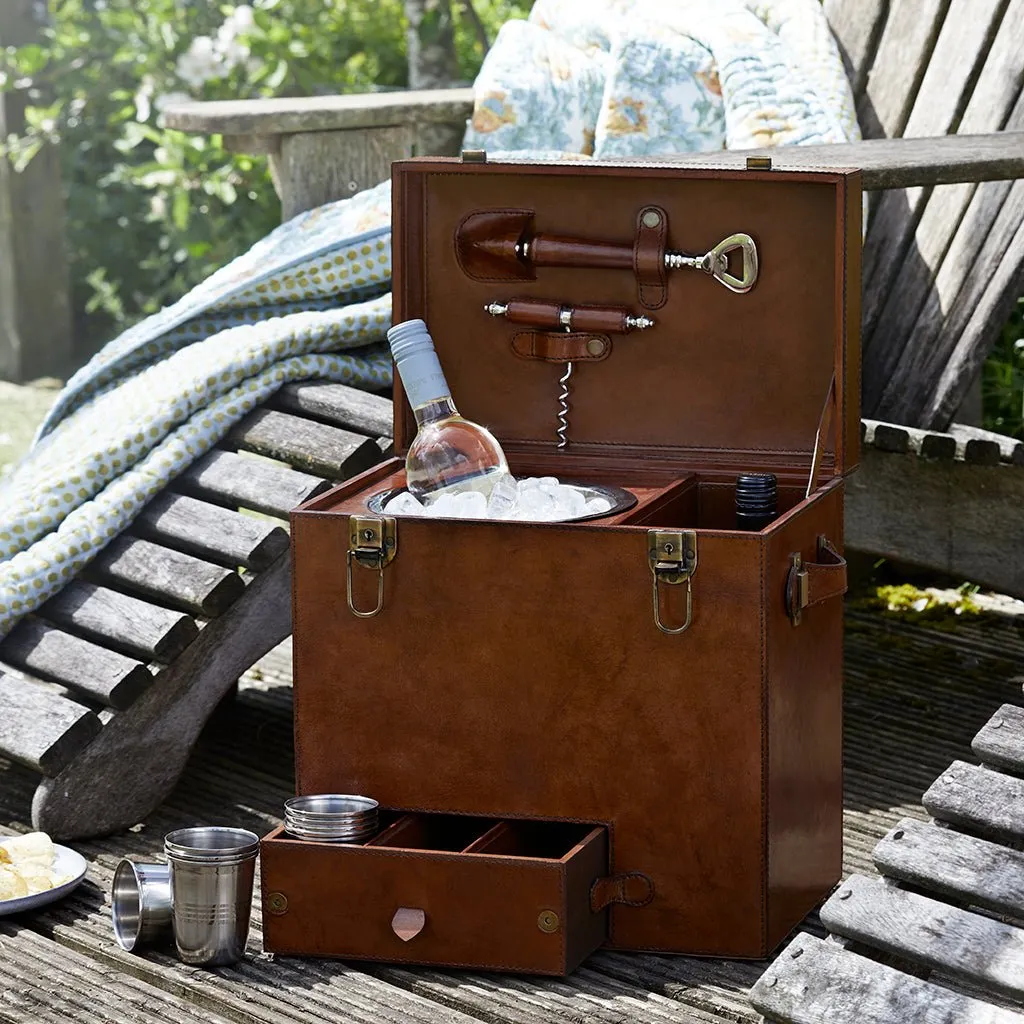 Leather Drinks Box - Integral Ice Bucket