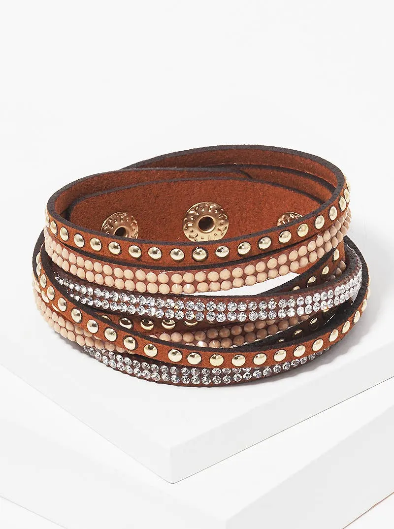 Leatherette Wrap Around Bracelet