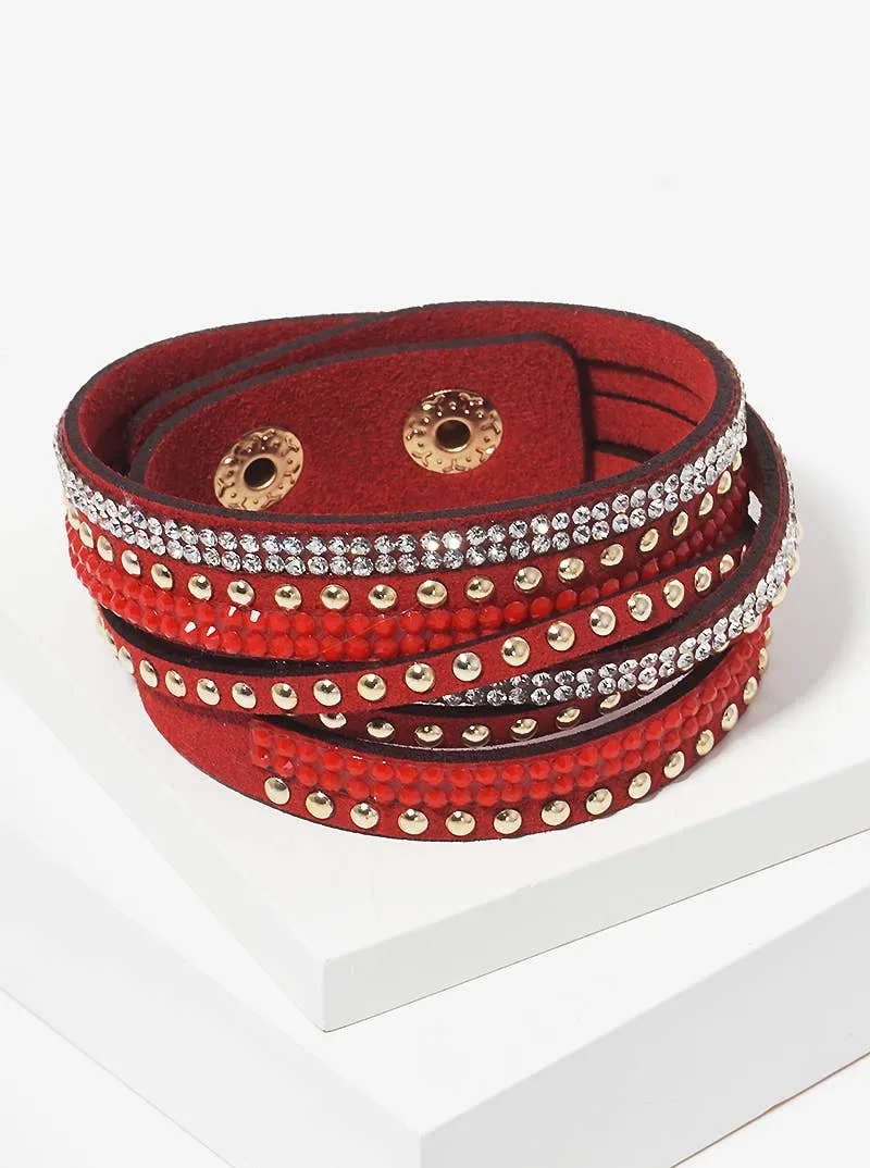 Leatherette Wrap Around Bracelet