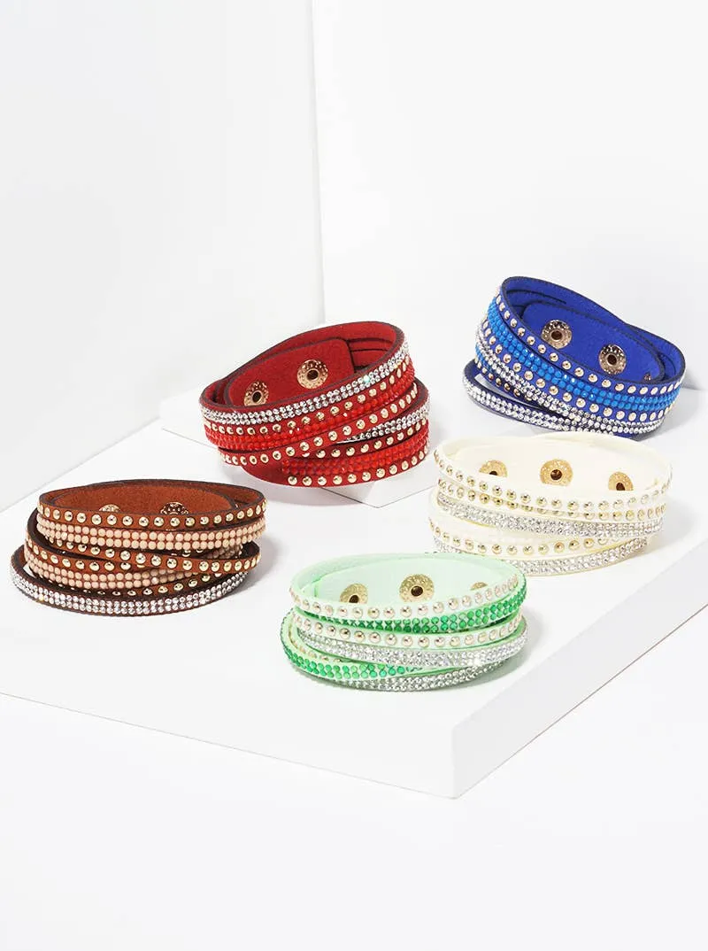 Leatherette Wrap Around Bracelet