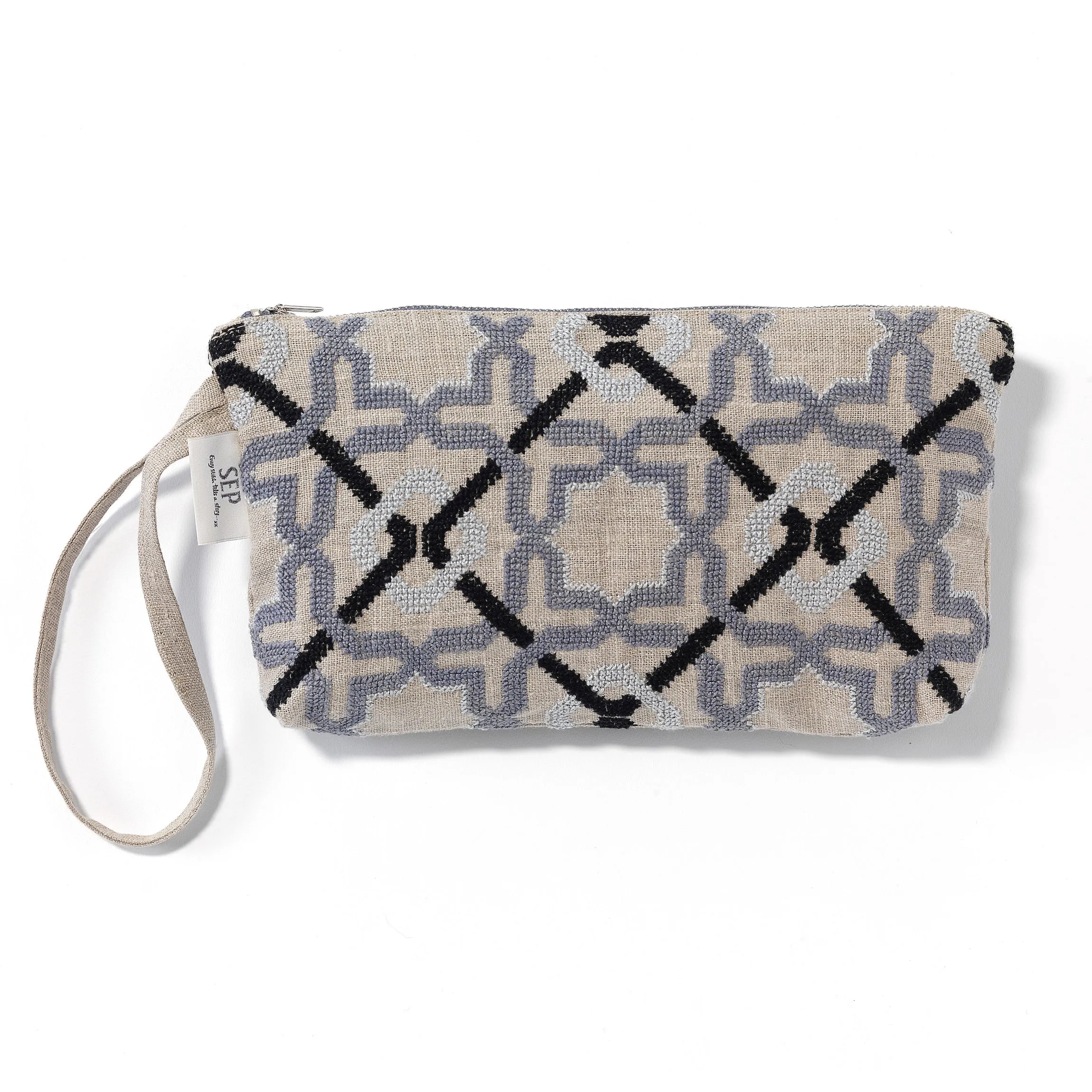 LINEN ZIPPER POUCH ALHAMBRA