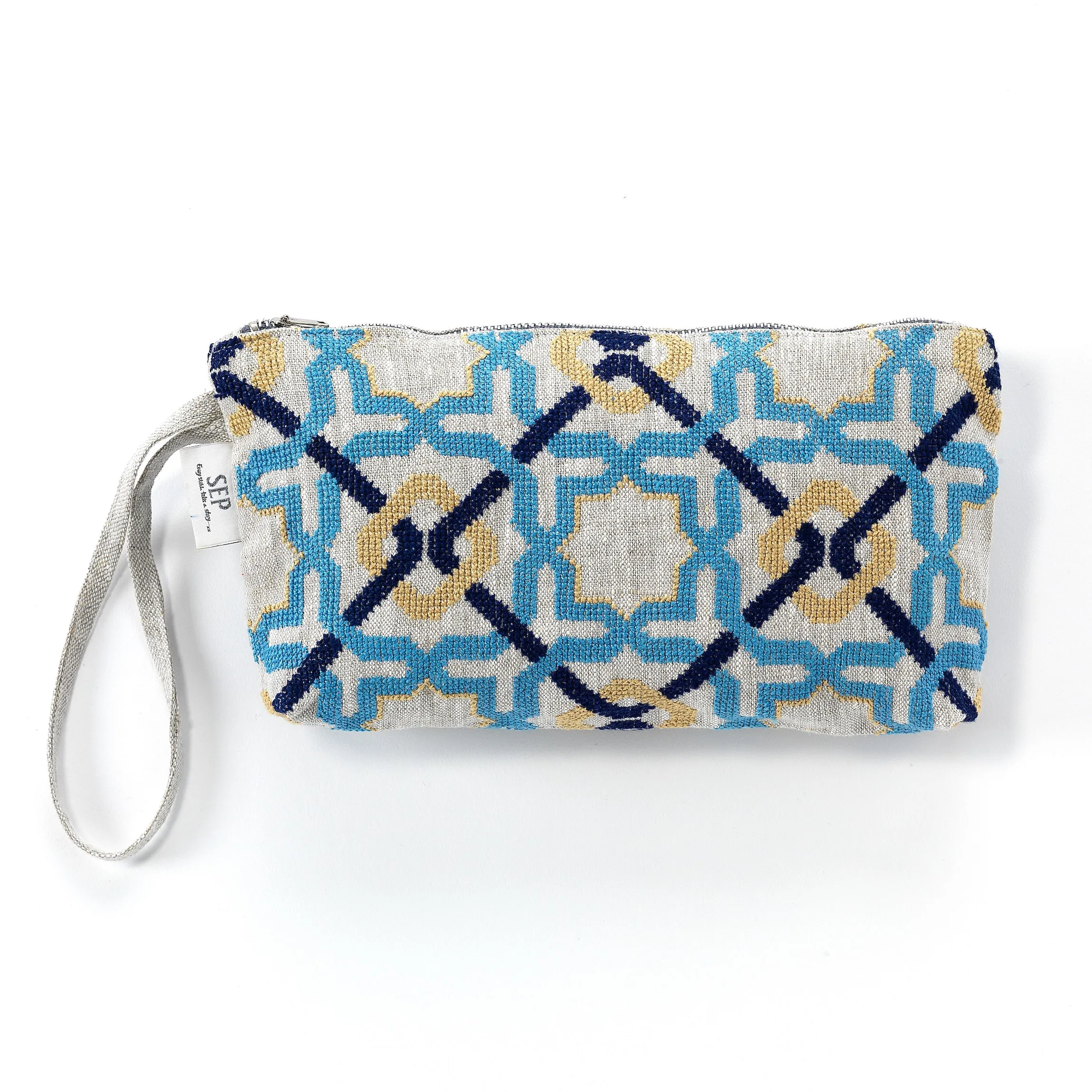 LINEN ZIPPER POUCH ALHAMBRA