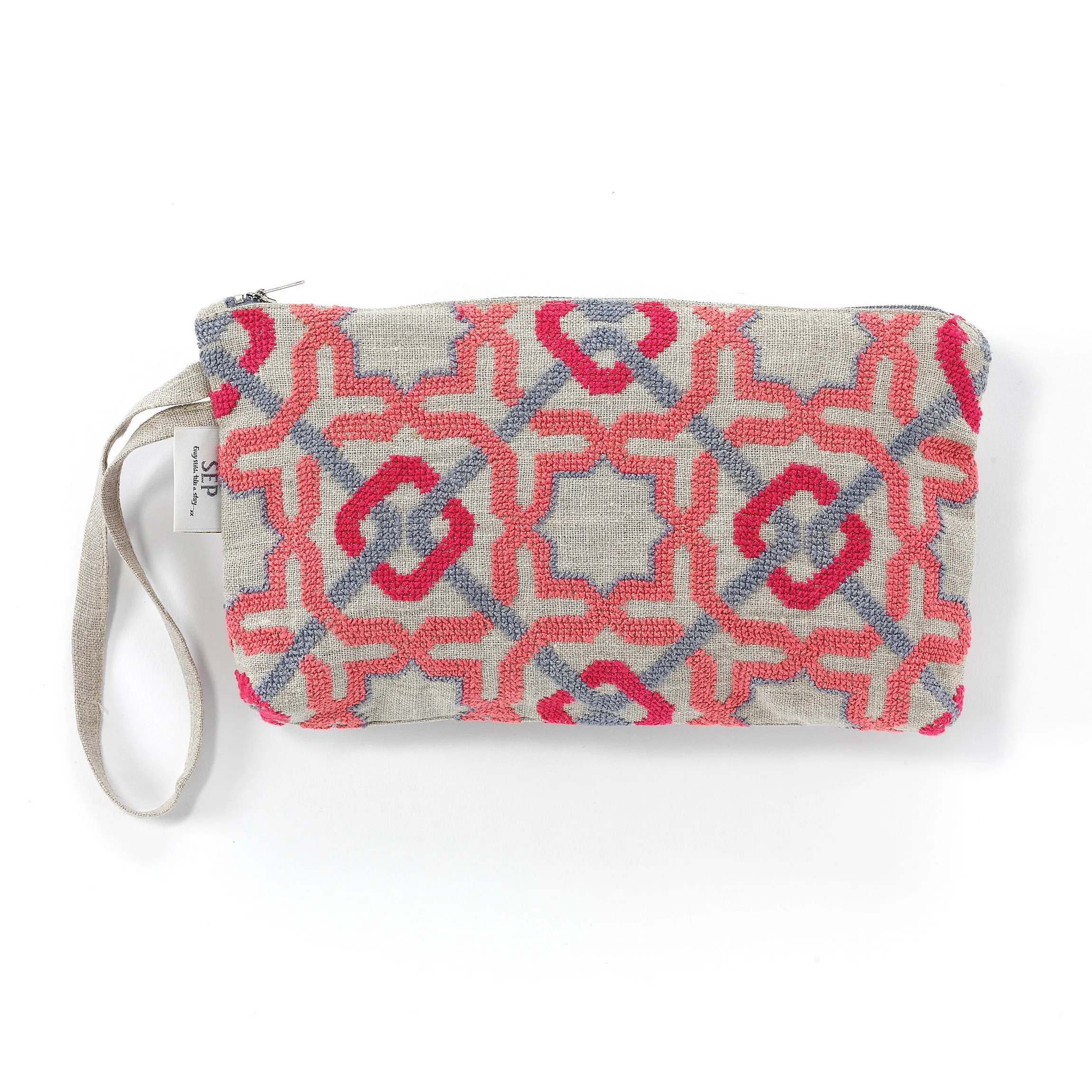 LINEN ZIPPER POUCH ALHAMBRA