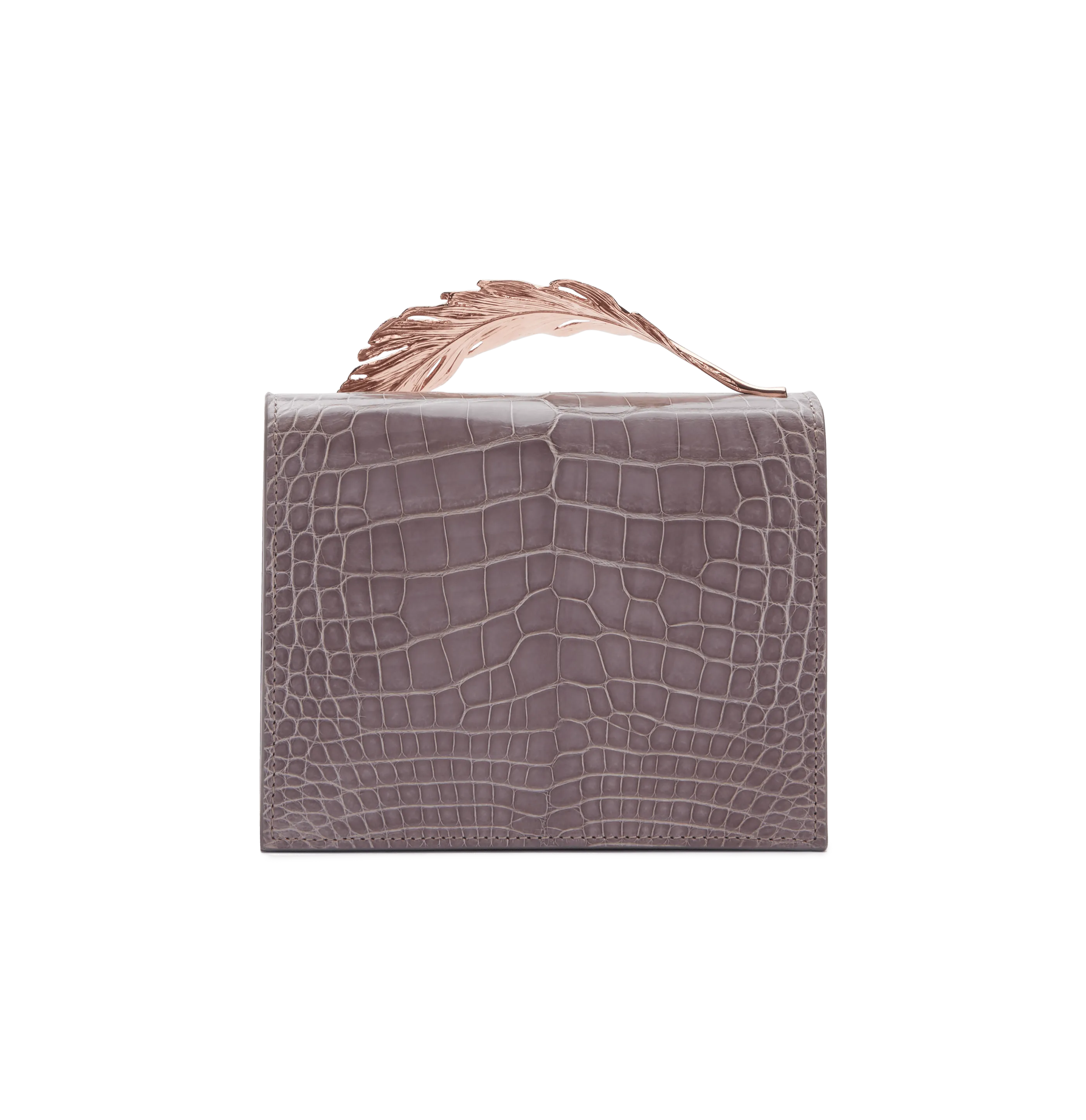 Mauve Lisse Alligator Alina Clutch