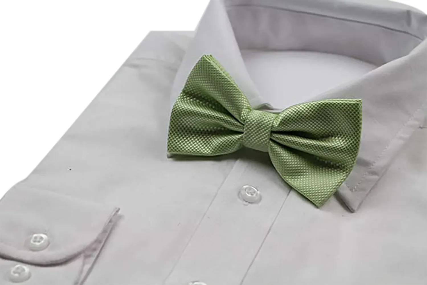 Mens Lime Plain Coloured Checkered Bow Tie